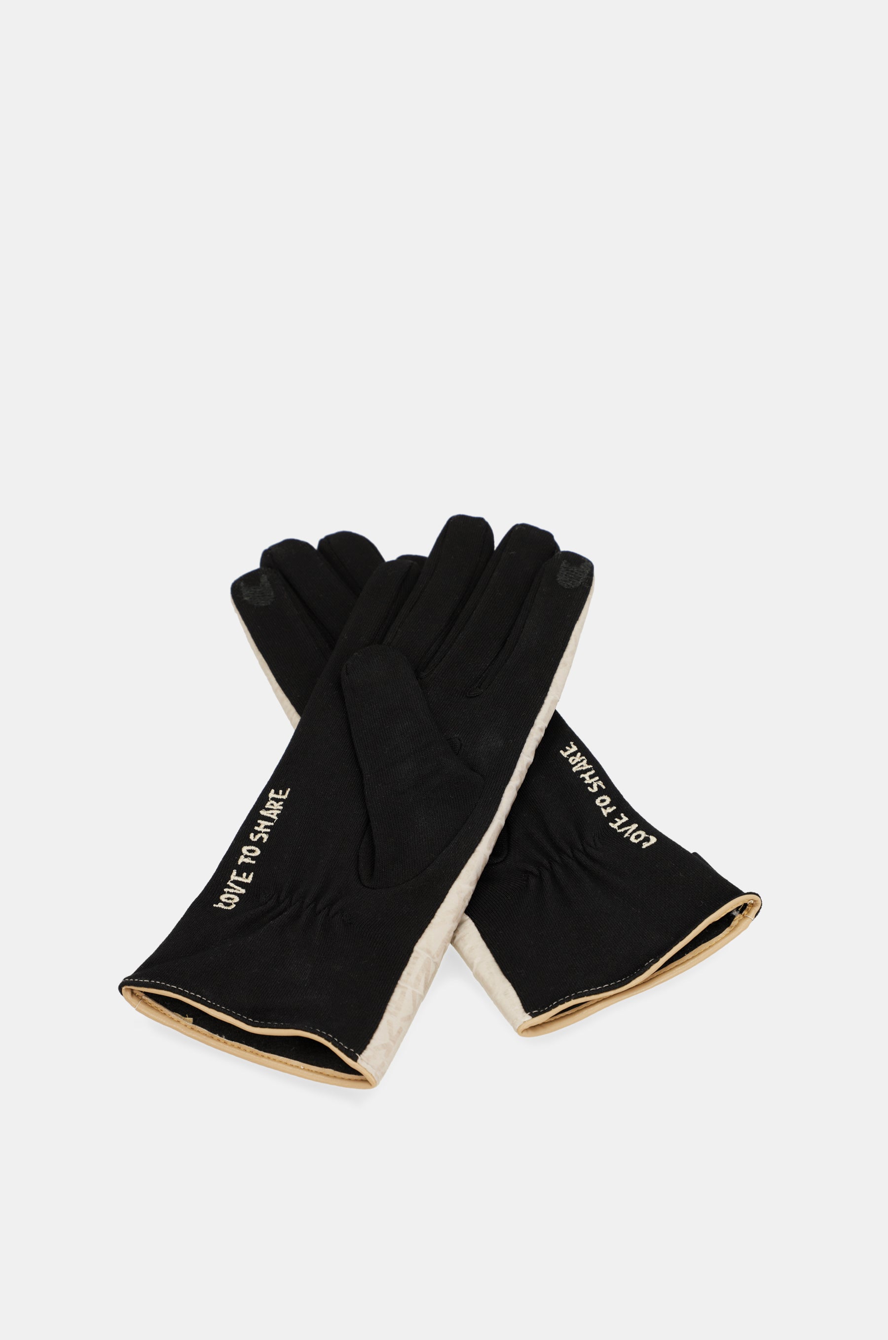 Gants Contemporary noir et beige
