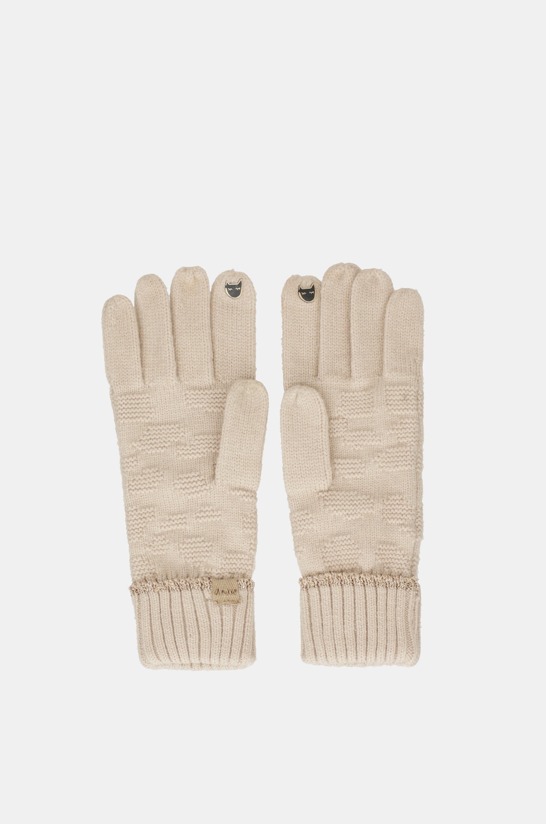 Gants tricotés beige