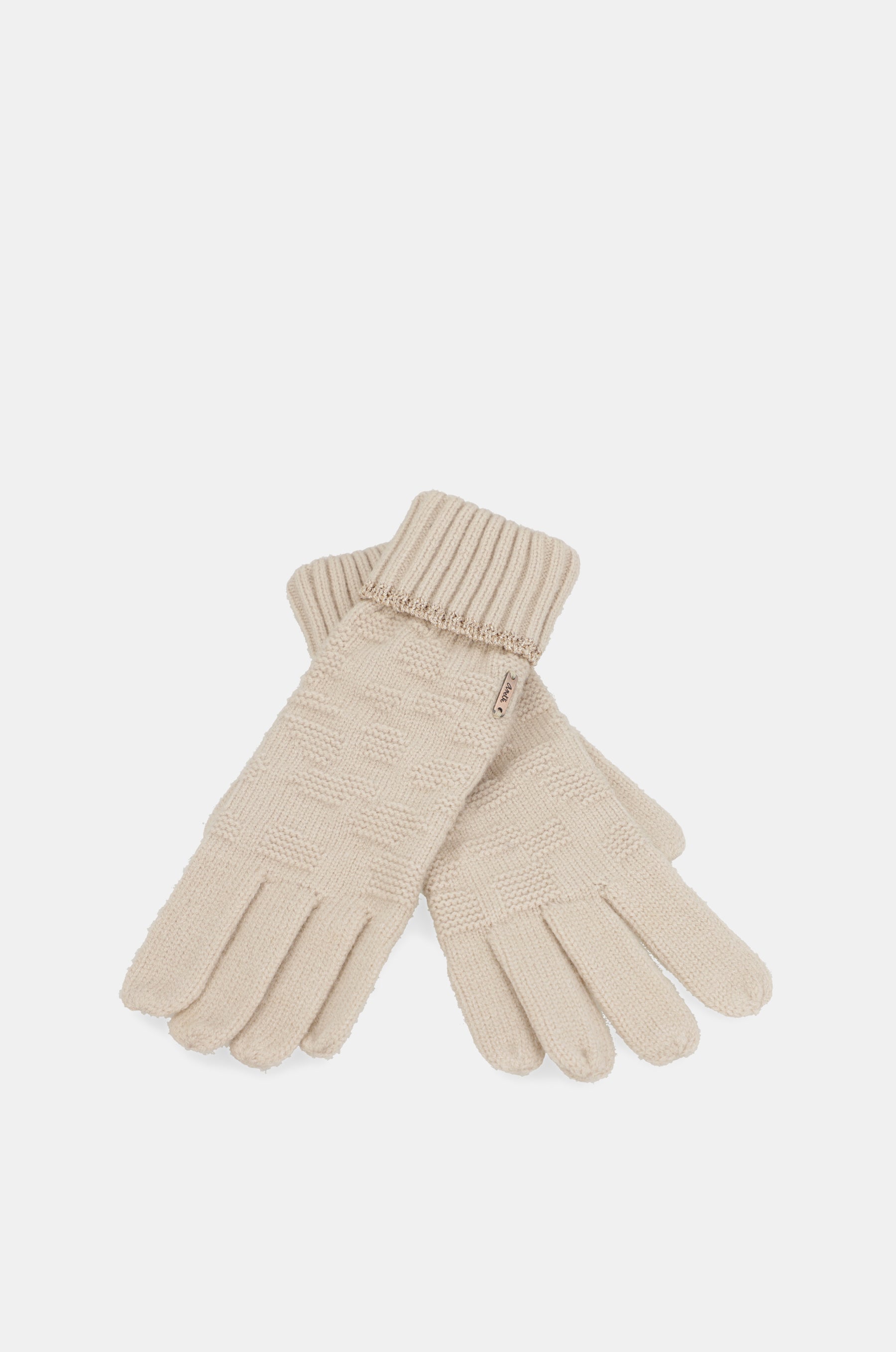Gants tricotés beige