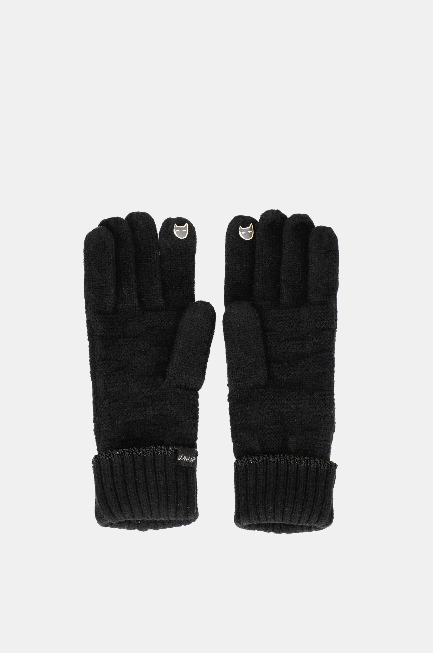 Gants tricotés noirs