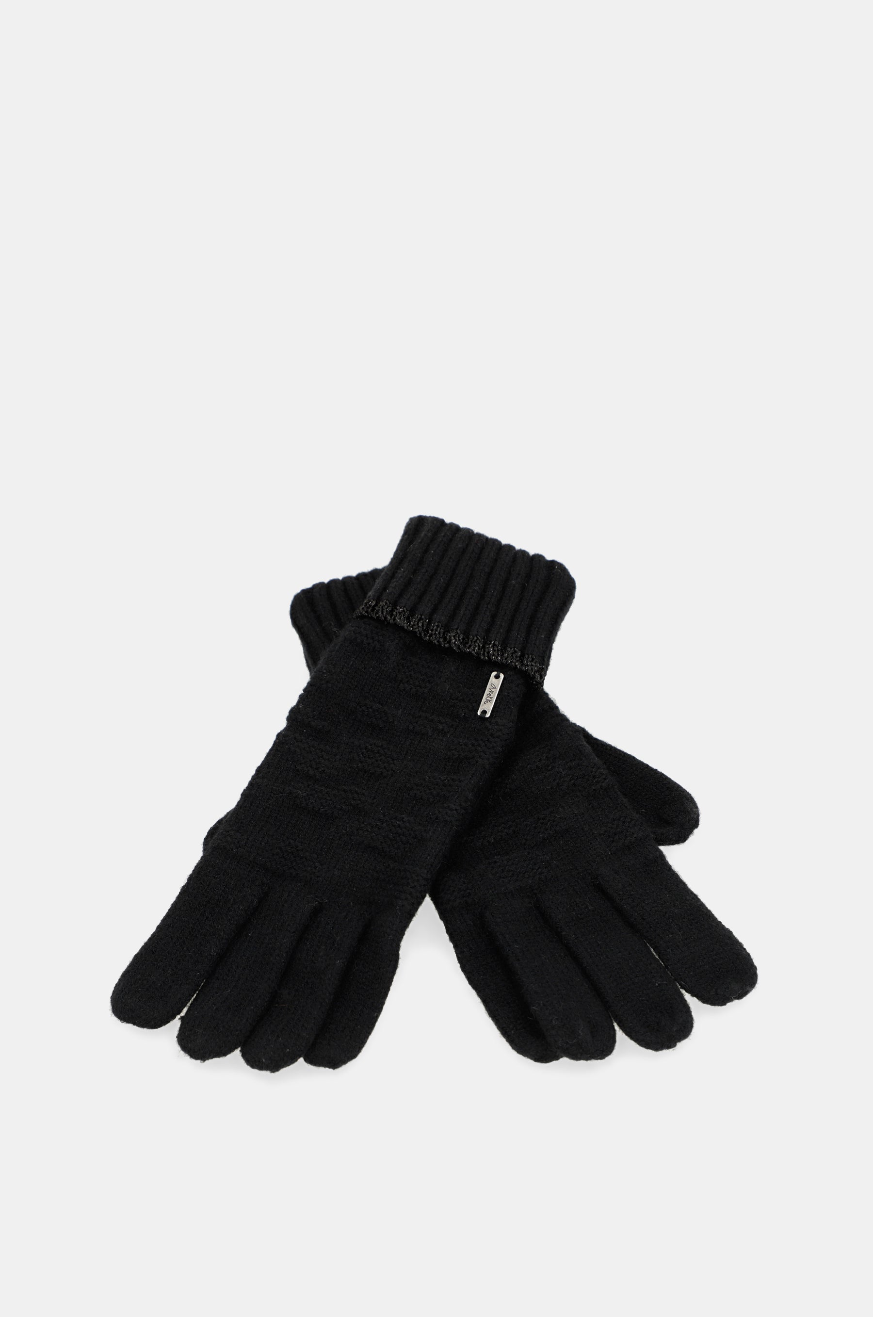 Gants tricotés noirs