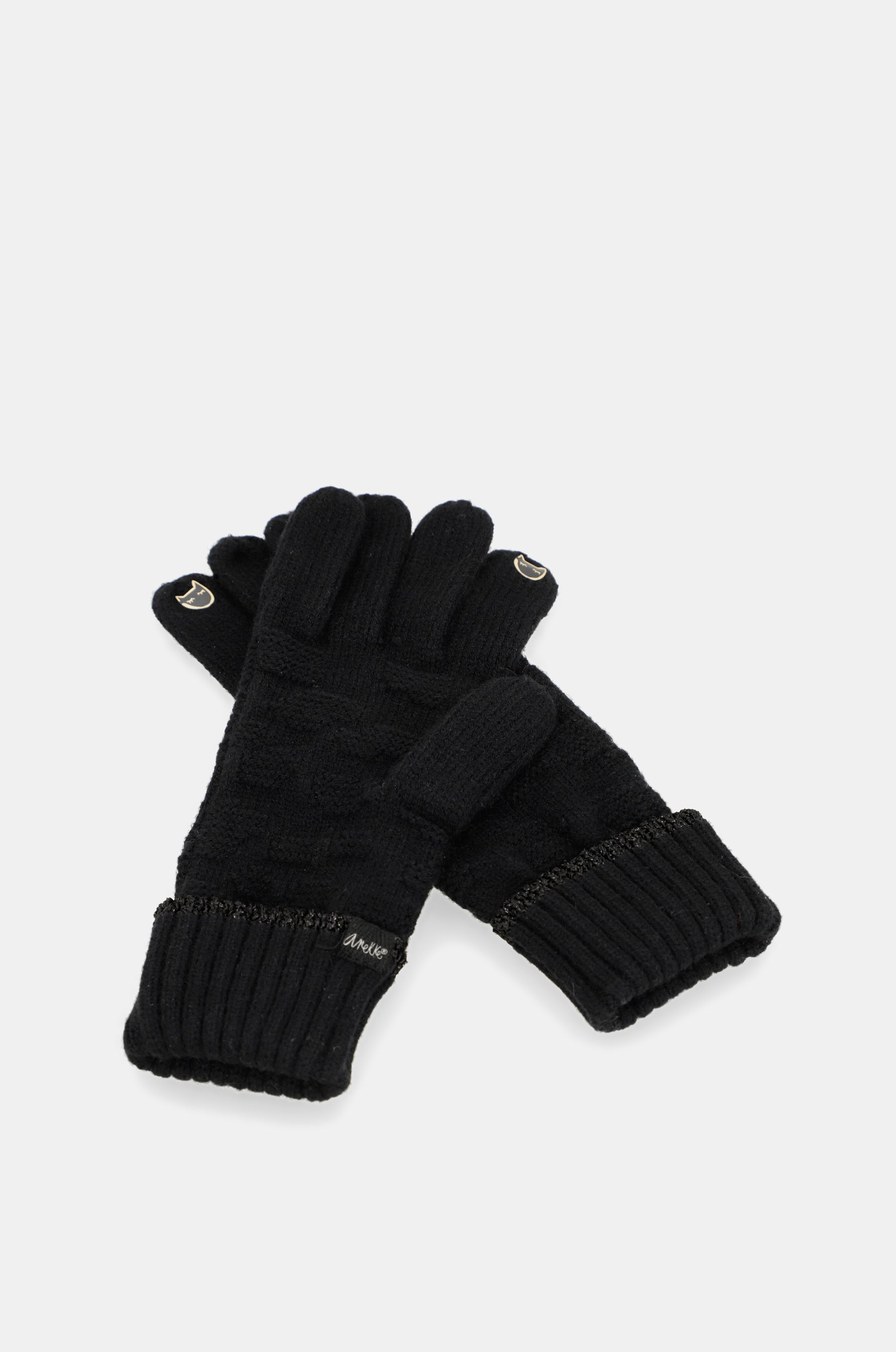 Gants tricotés noirs