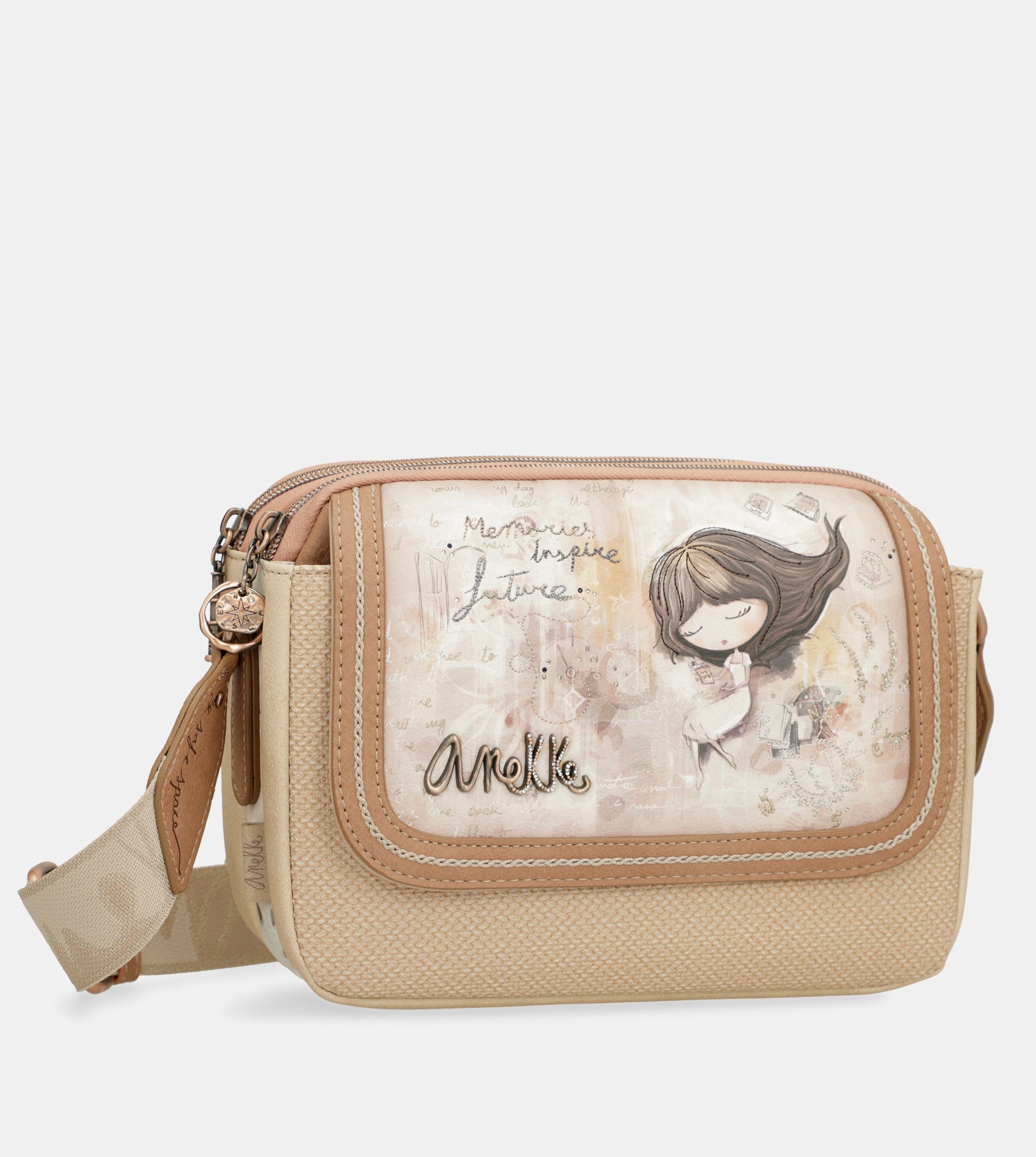 Sac Bandoulière à Rabat Anekke Real - Marron - Dimensions 25 X 18 X 8 Cm - Neuf Avec étiquettes - Garantie 1 An