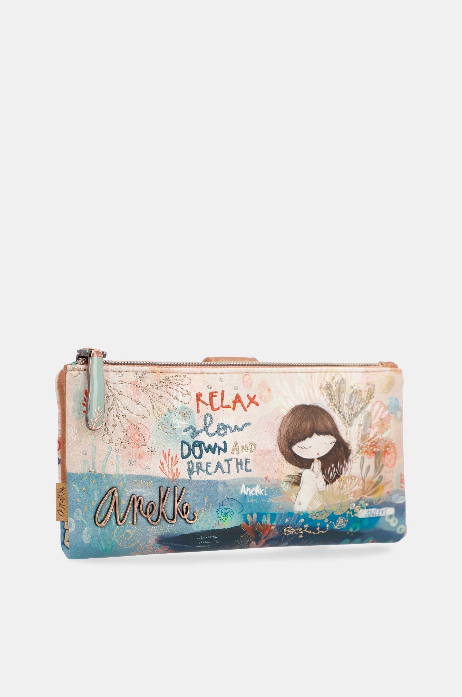 Méditerranée grand portefeuille en tissu flexible