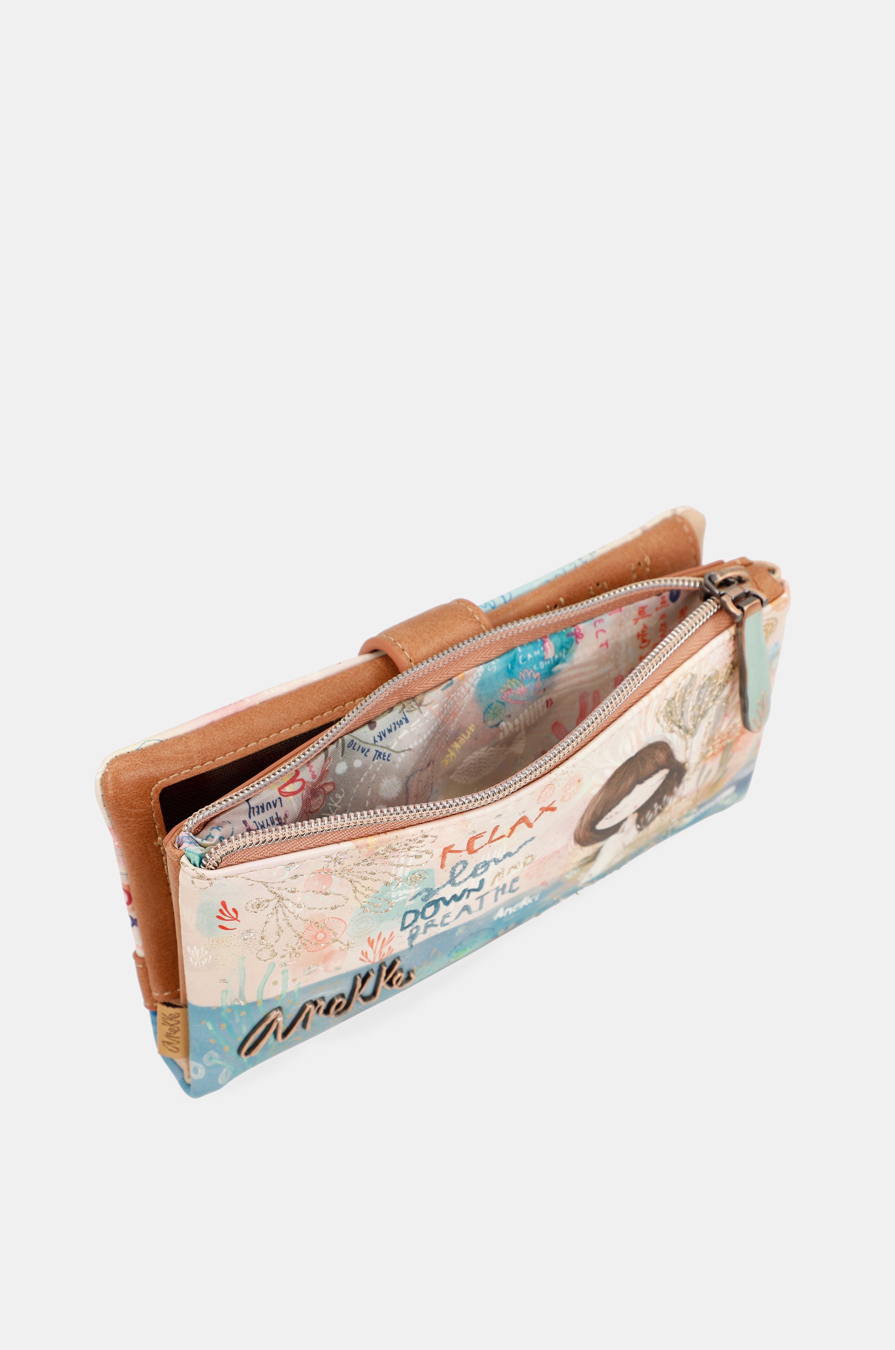 Méditerranée grand portefeuille en tissu flexible