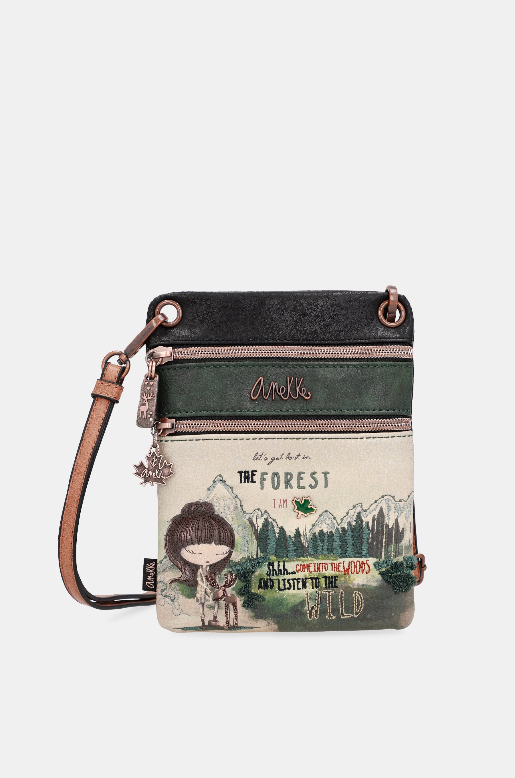 Le mini sac à bandoulière à double compartiment forêt