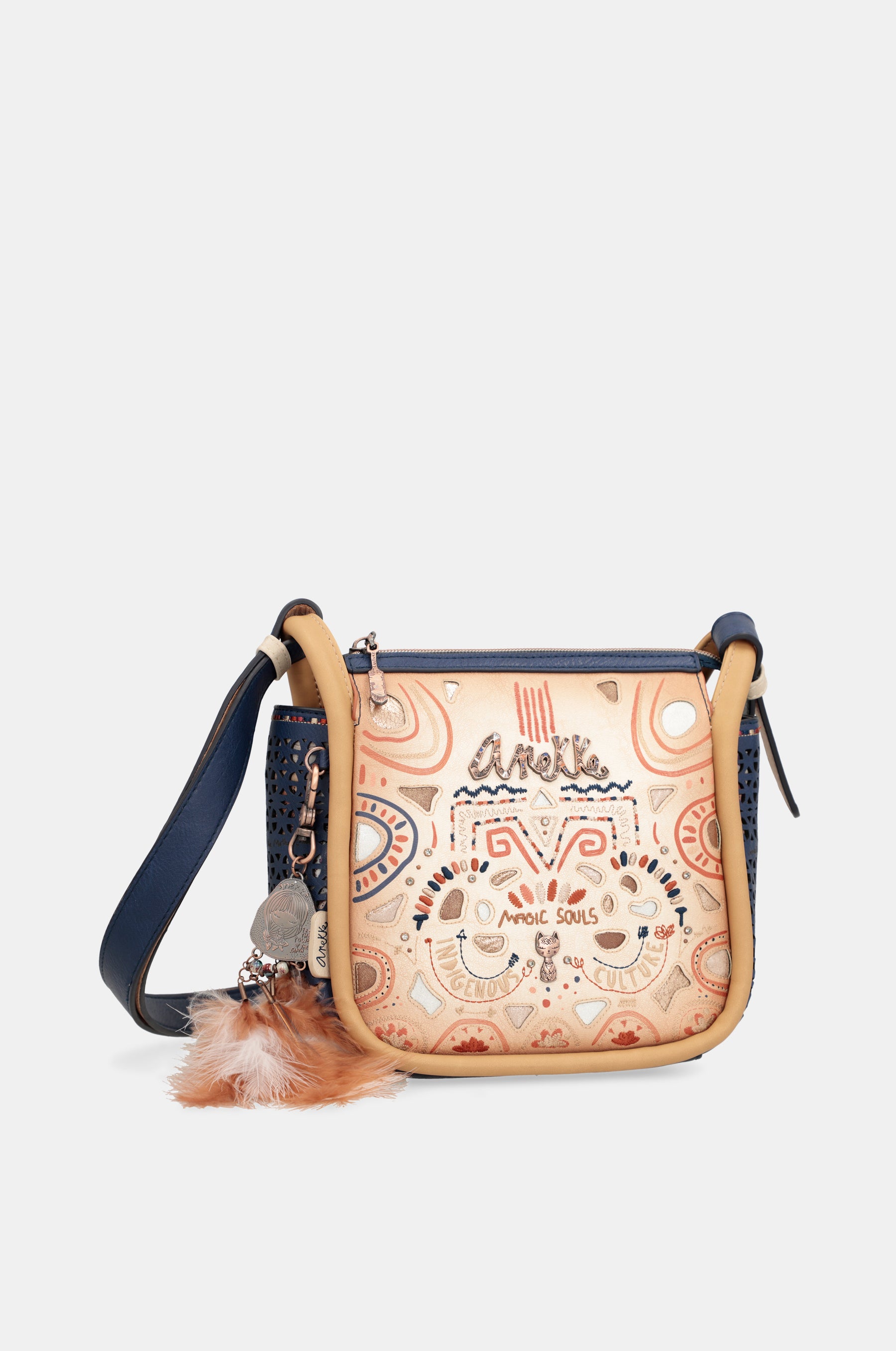 Sac à bandoulière imprimé en bleu marine de la tribu Navy