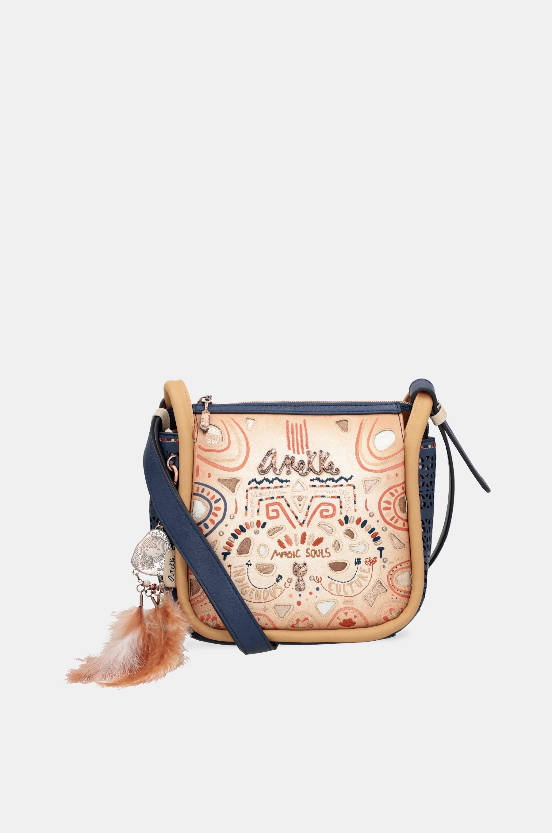 Sac à bandoulière imprimé en bleu marine de la tribu Navy