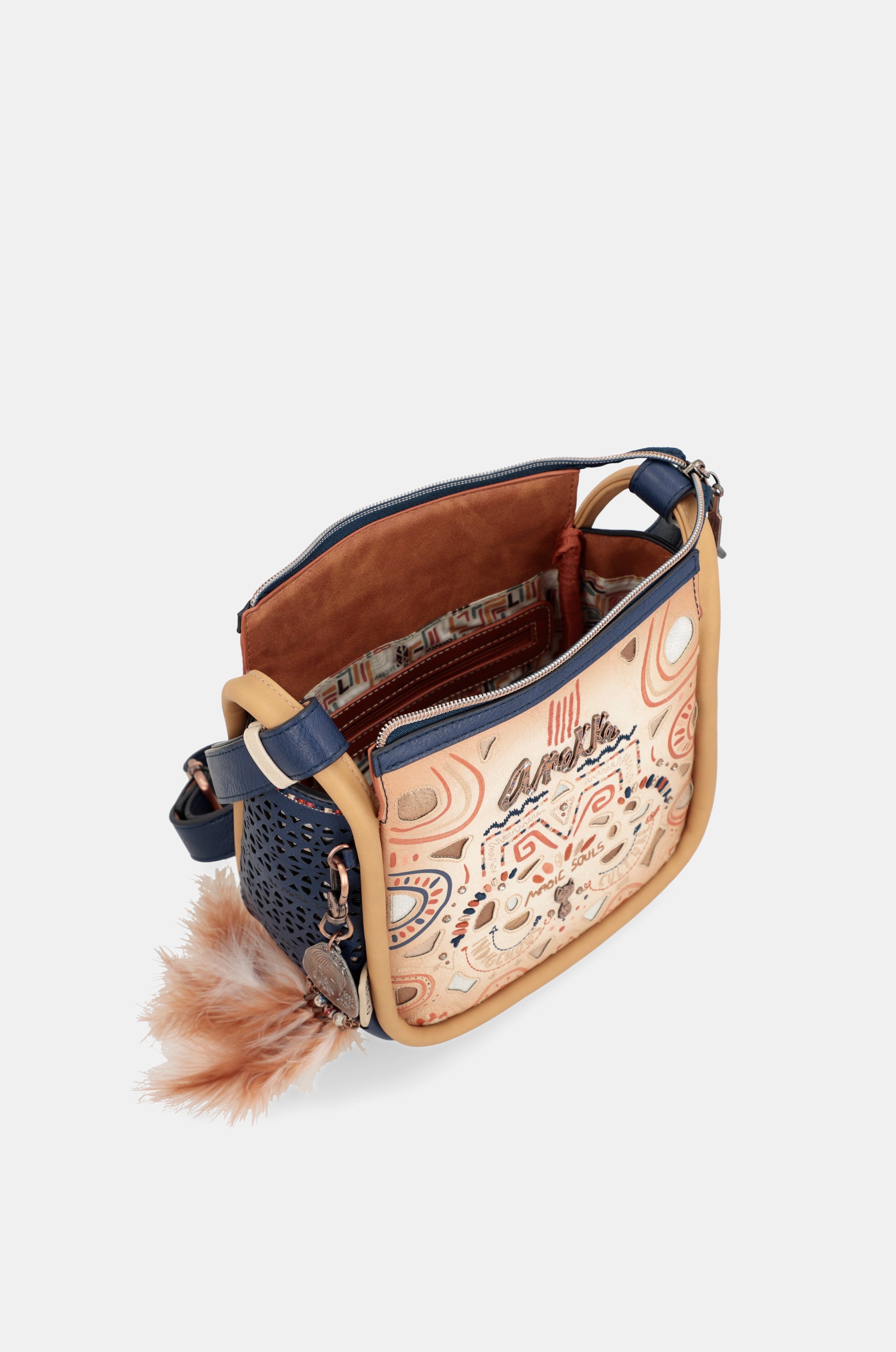 Sac à bandoulière imprimé en bleu marine de la tribu Navy