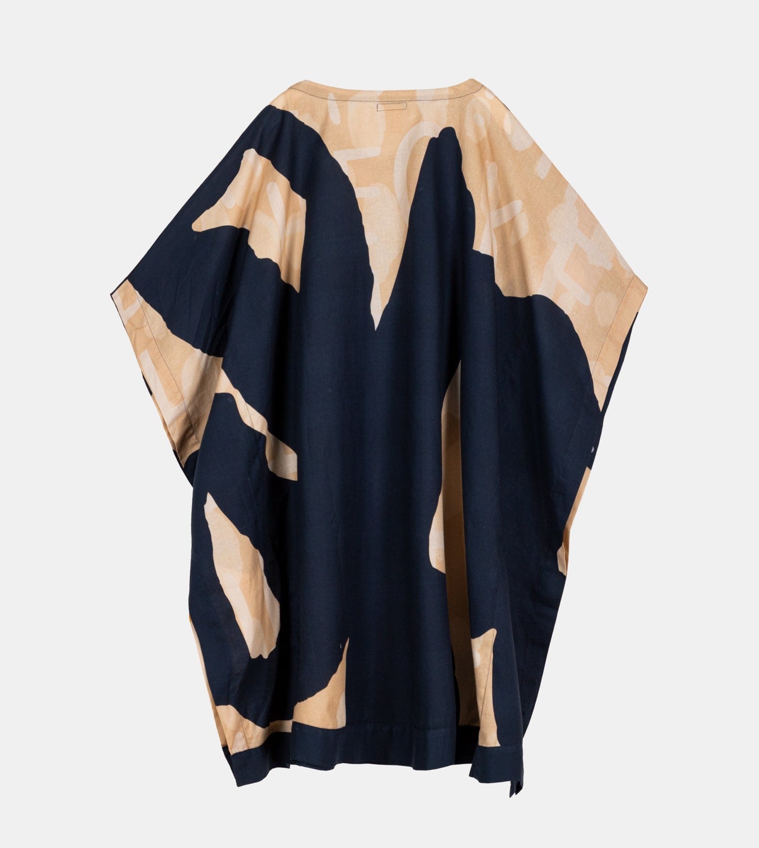 Kaftan à imprimé bleu marine