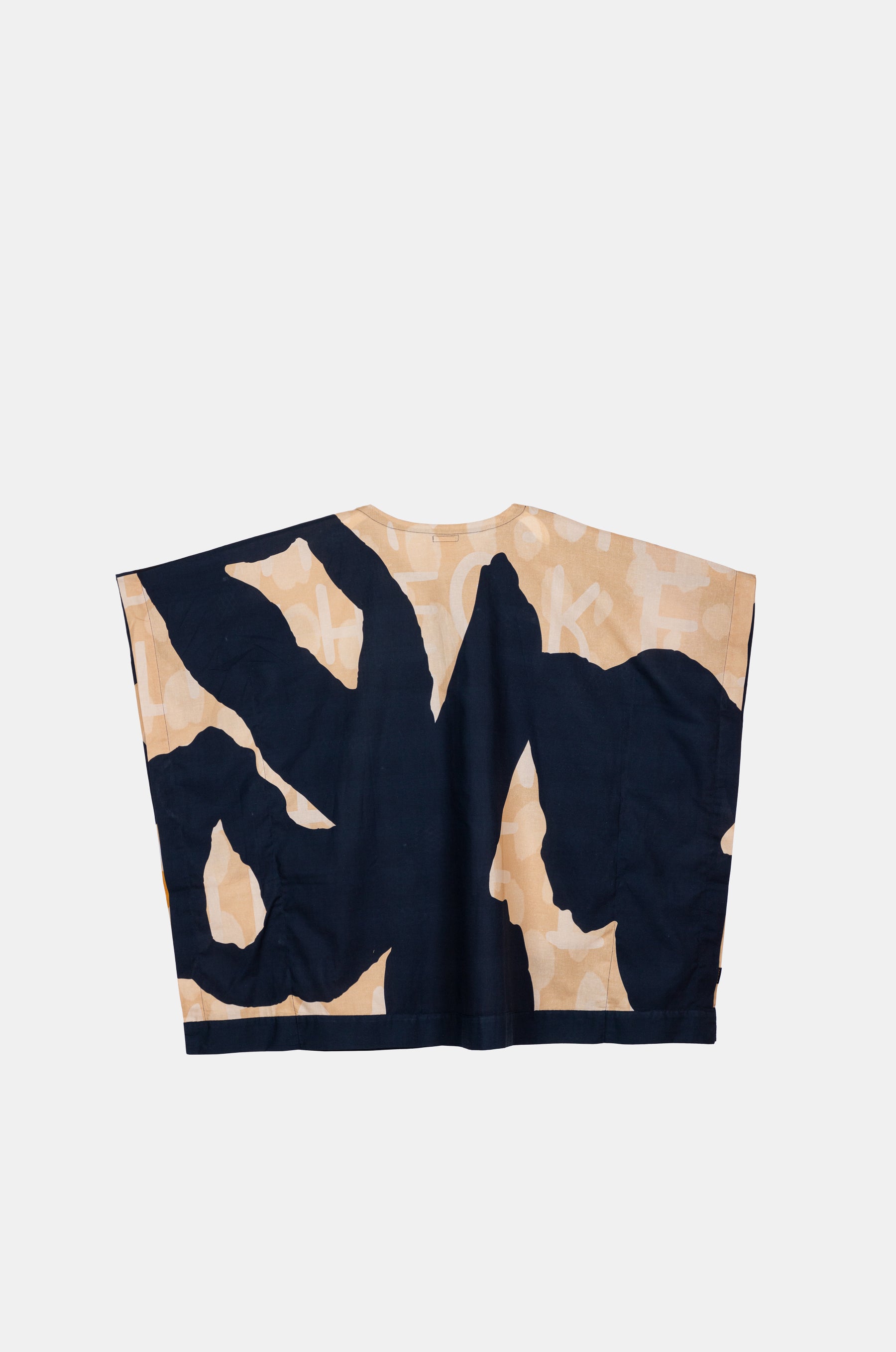 Kaftan à imprimé bleu marine