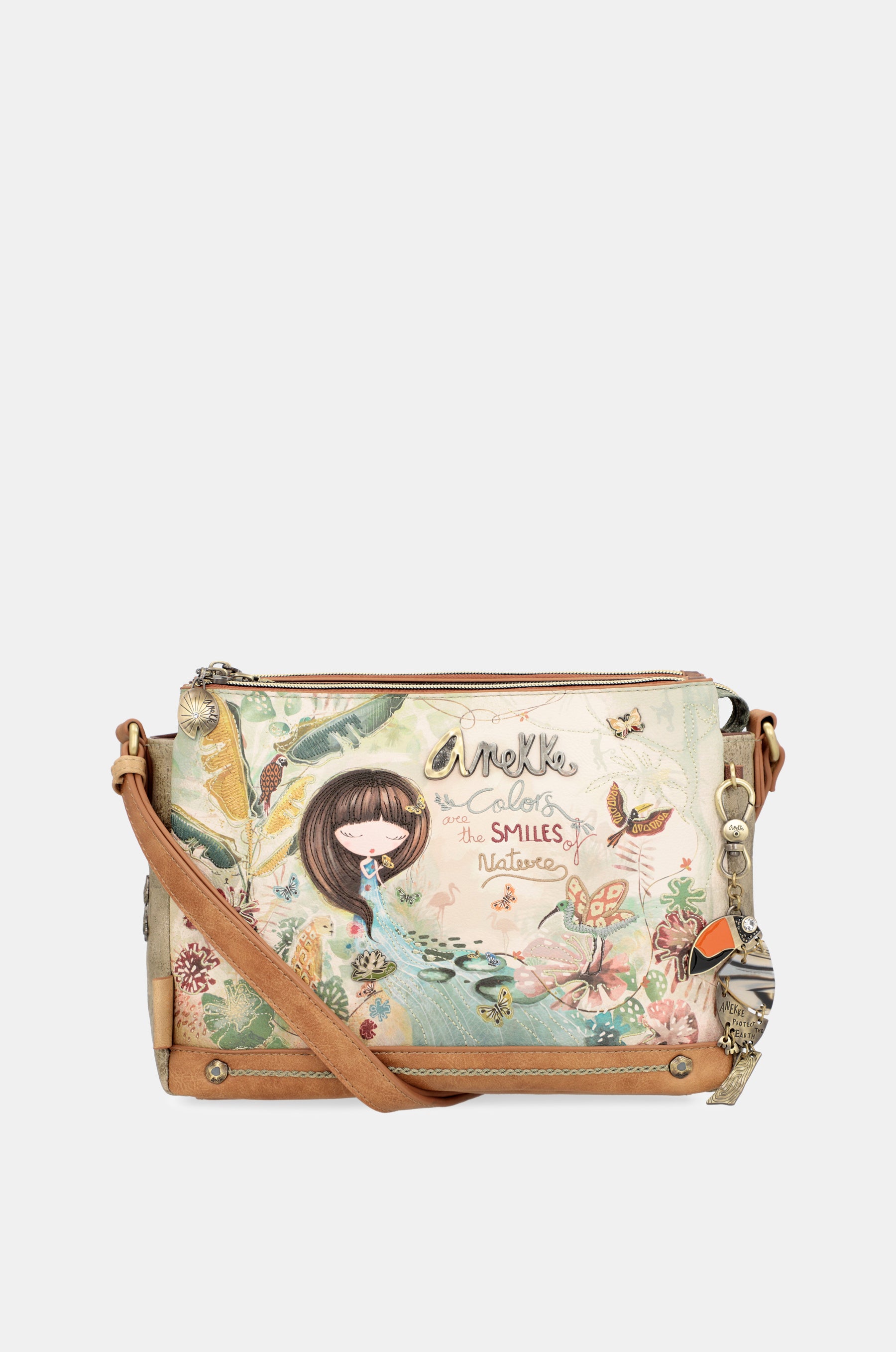 Sac à bandoulière à motifs Amazonia avec 3 compartiments