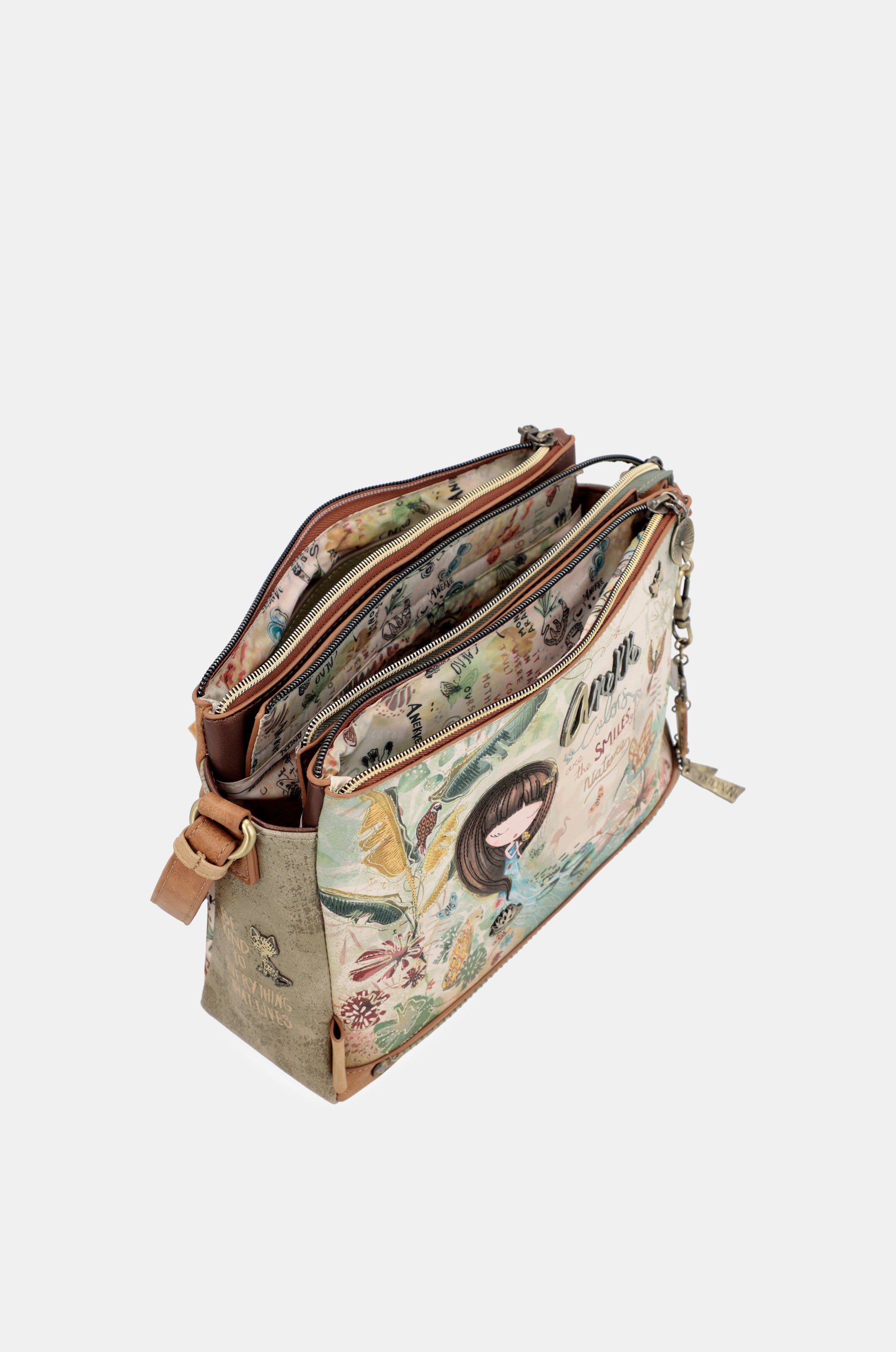 Sac à bandoulière à motifs Amazonia avec 3 compartiments