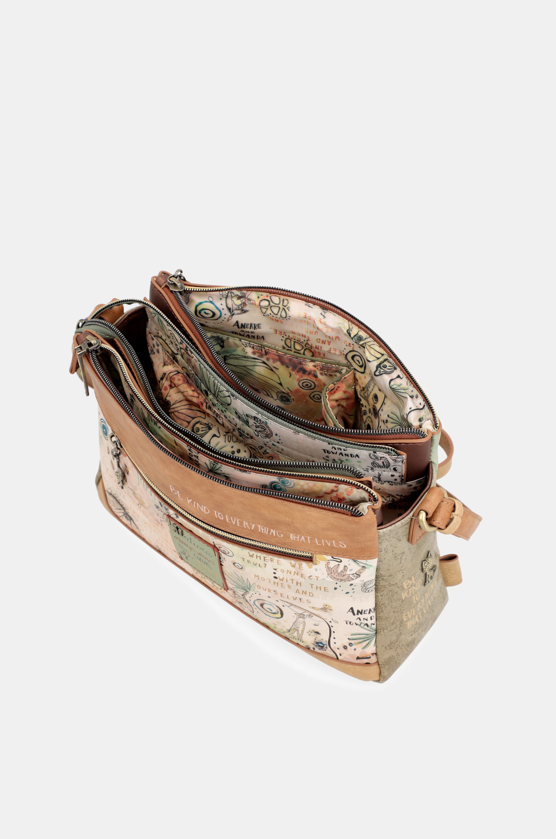 Sac à bandoulière à motifs Amazonia avec 3 compartiments