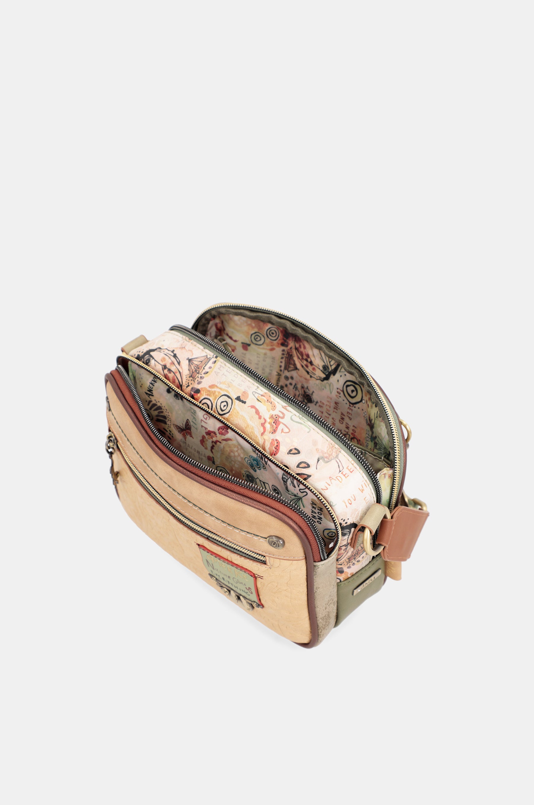 Sac à bandoulière papillon avec doubles compartiments