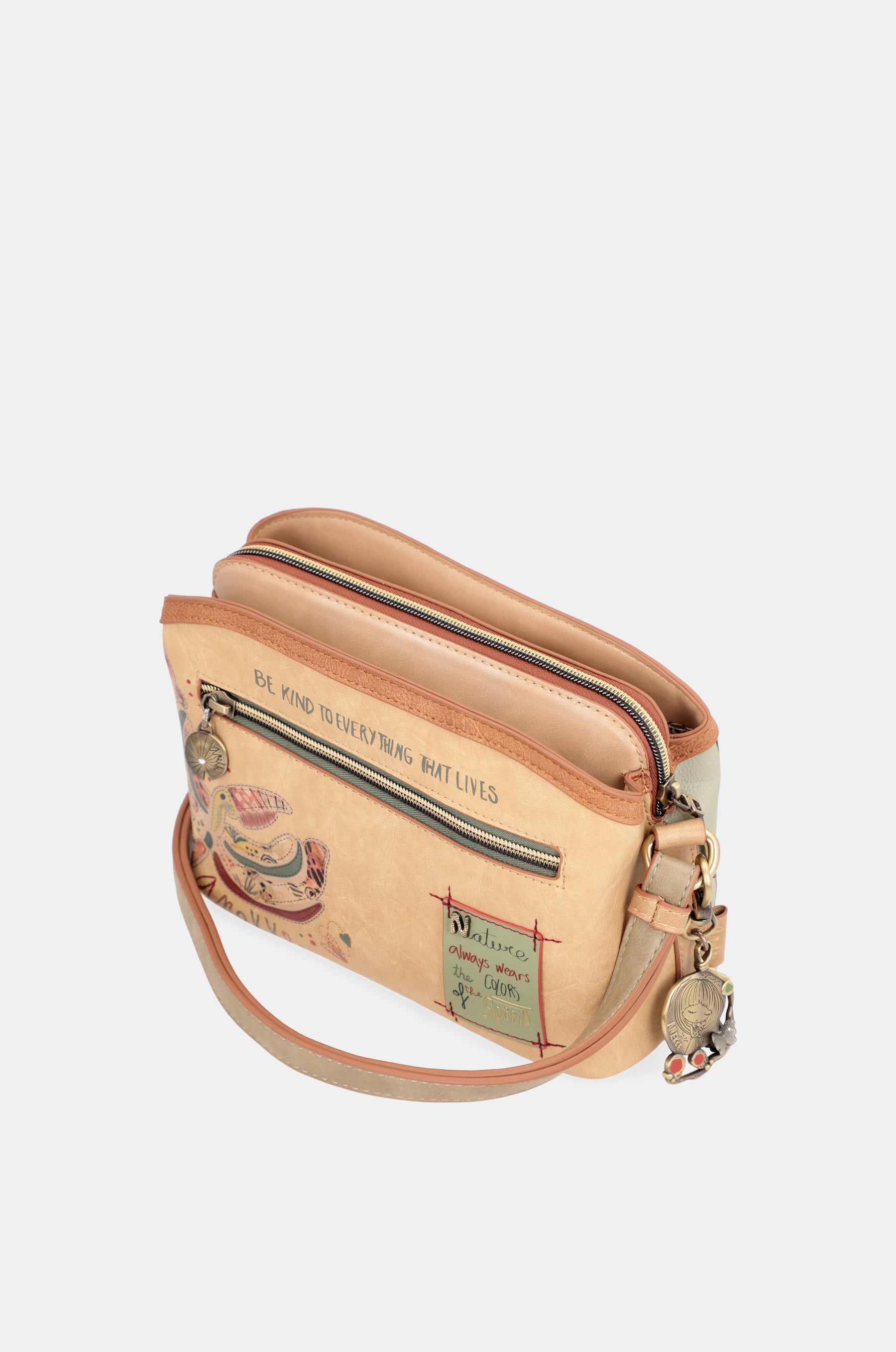 Sac à bandoulière papillon avec triple compartiments