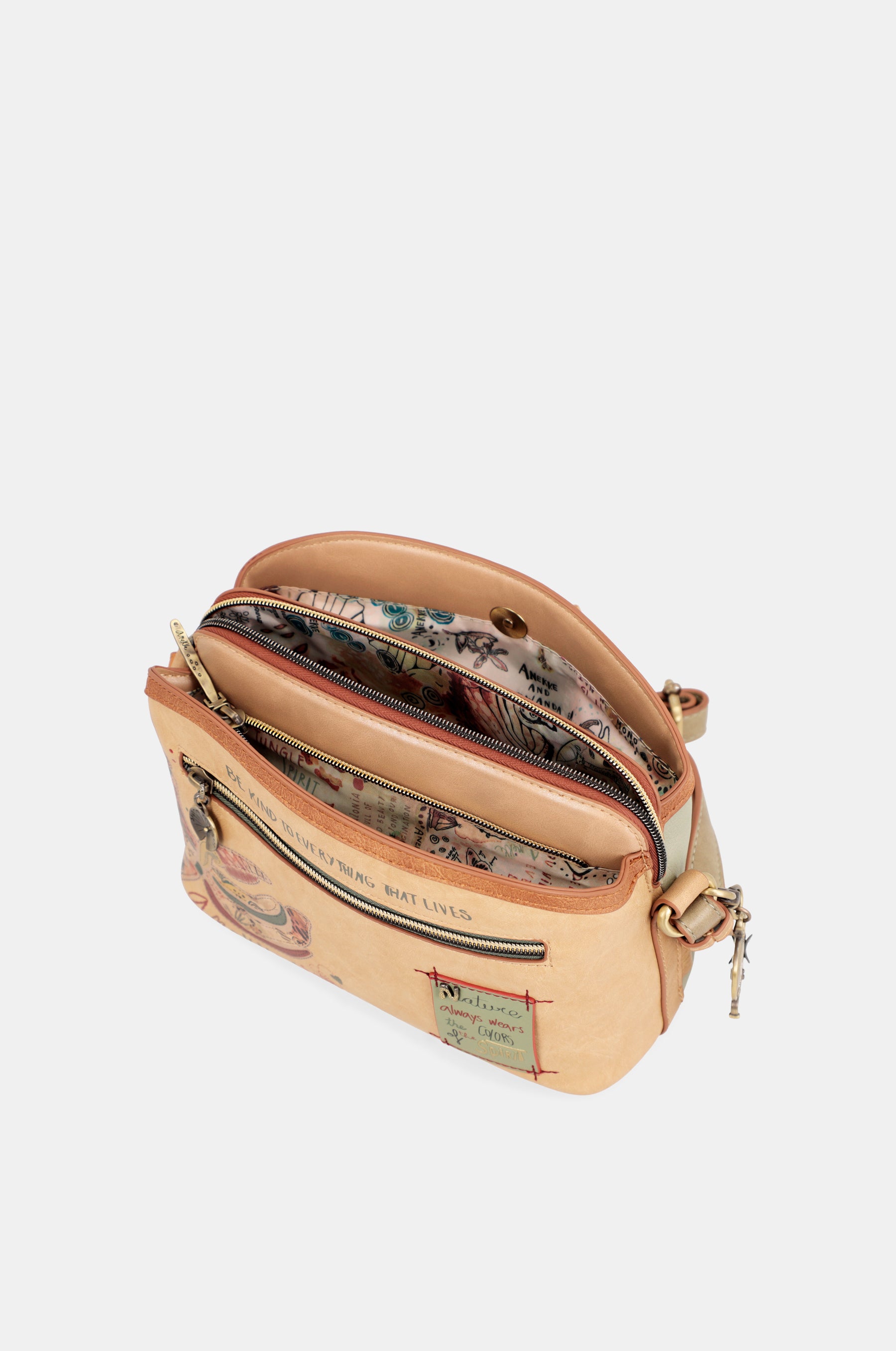 Sac à bandoulière papillon avec triple compartiments