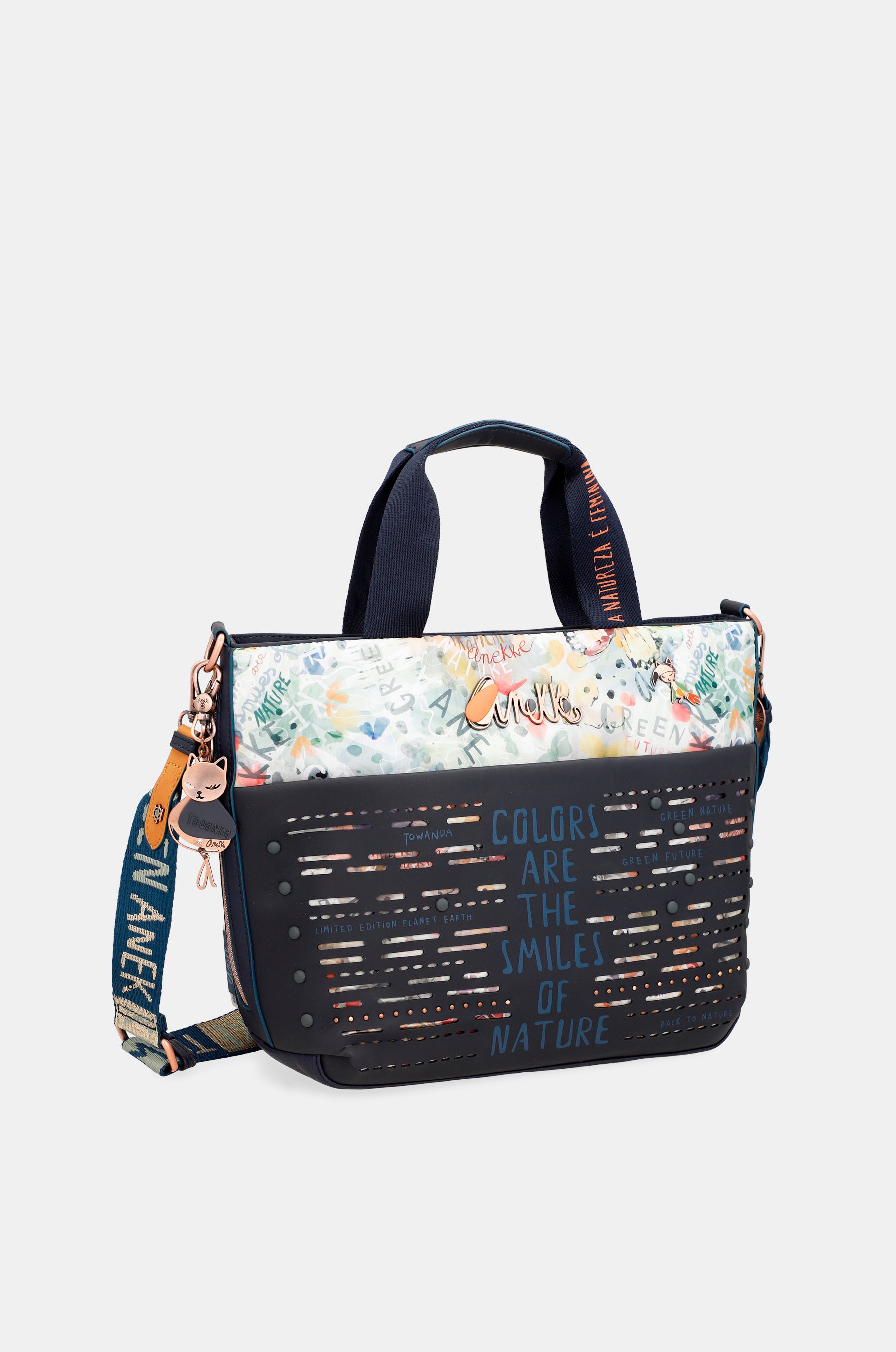 Nature Pachamama Navy Blue Tot Sac avec bandoulière