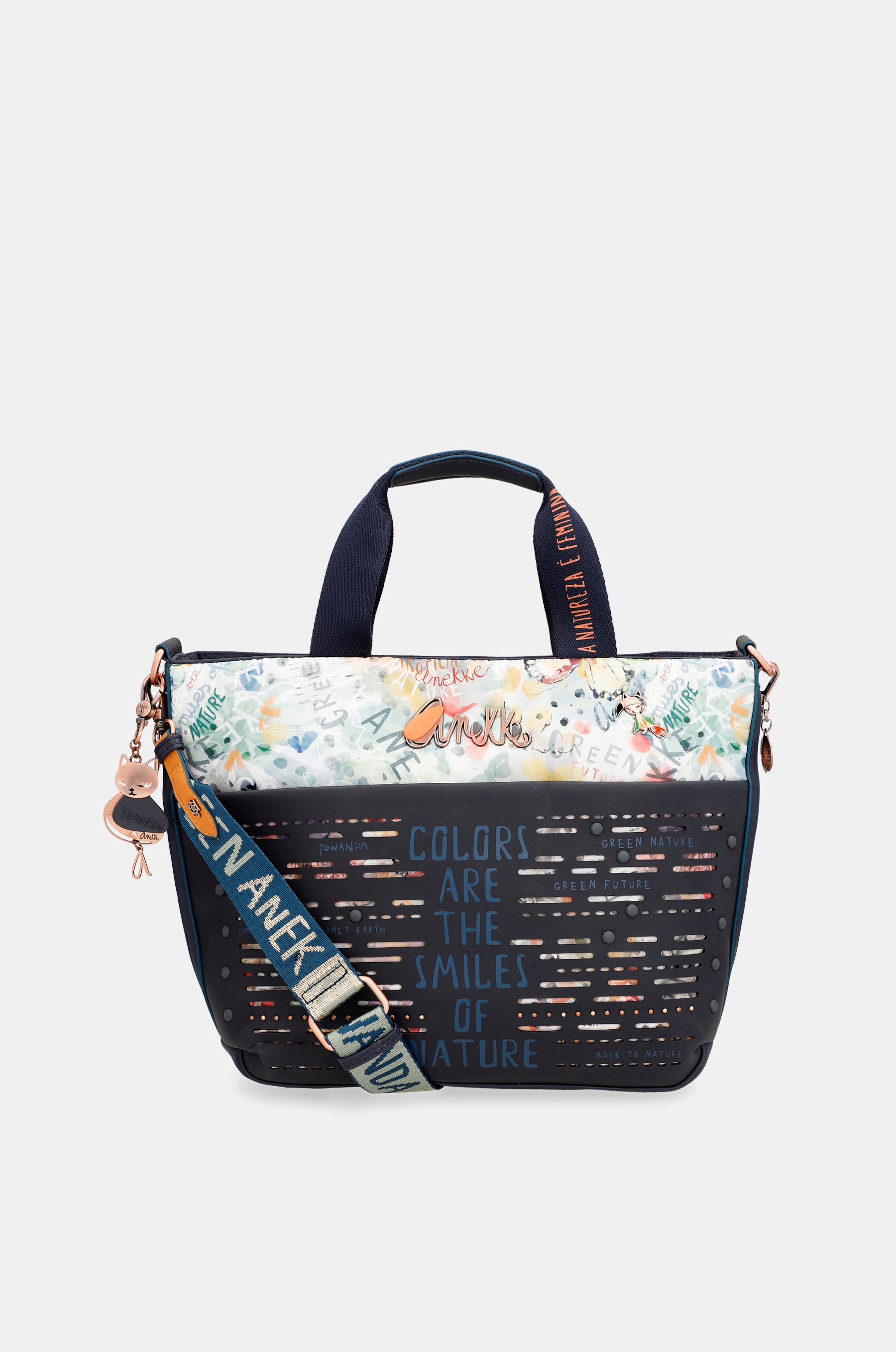 Nature Pachamama Navy Blue Tot Sac avec bandoulière