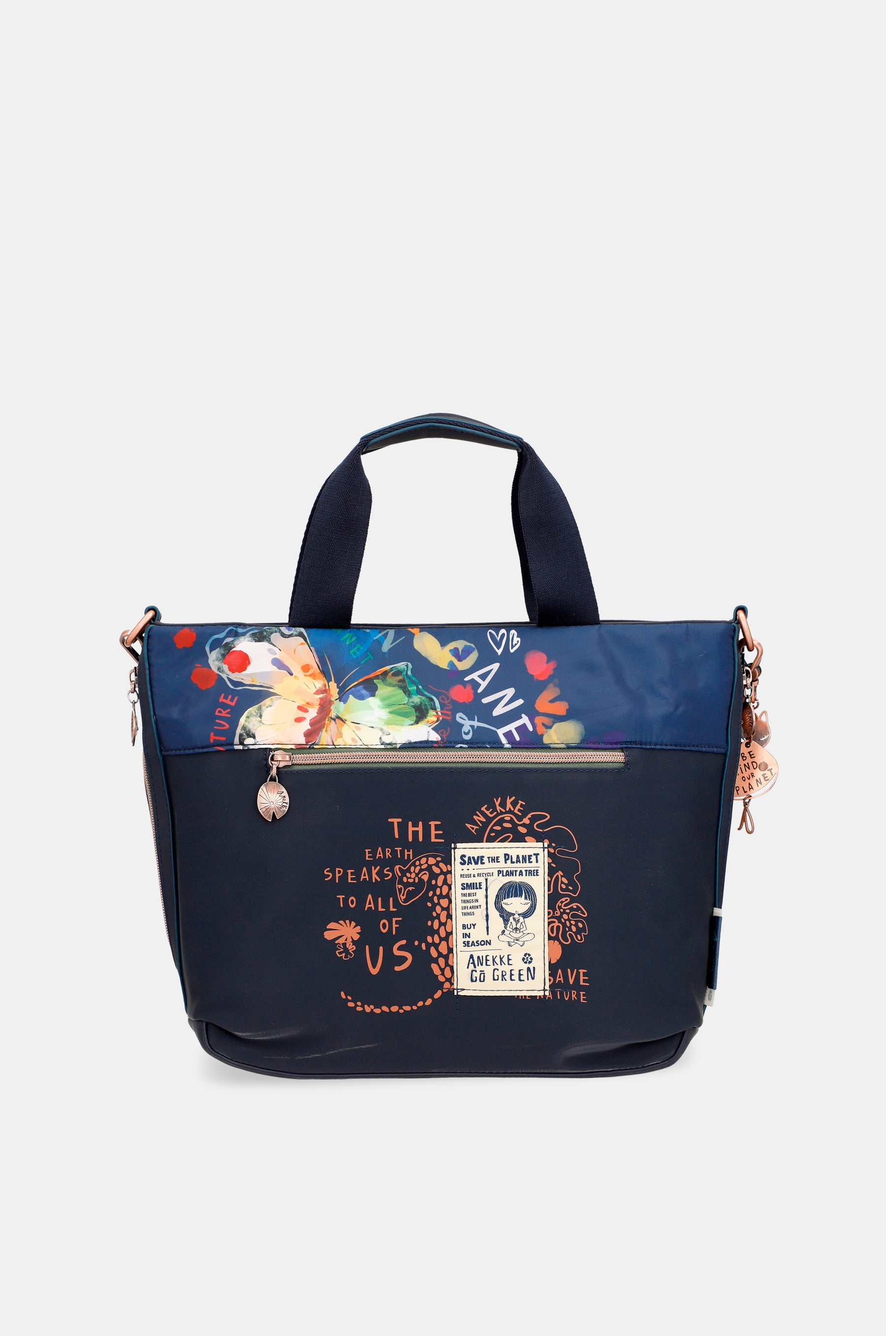 Nature Pachamama Navy Blue Tot Sac avec bandoulière