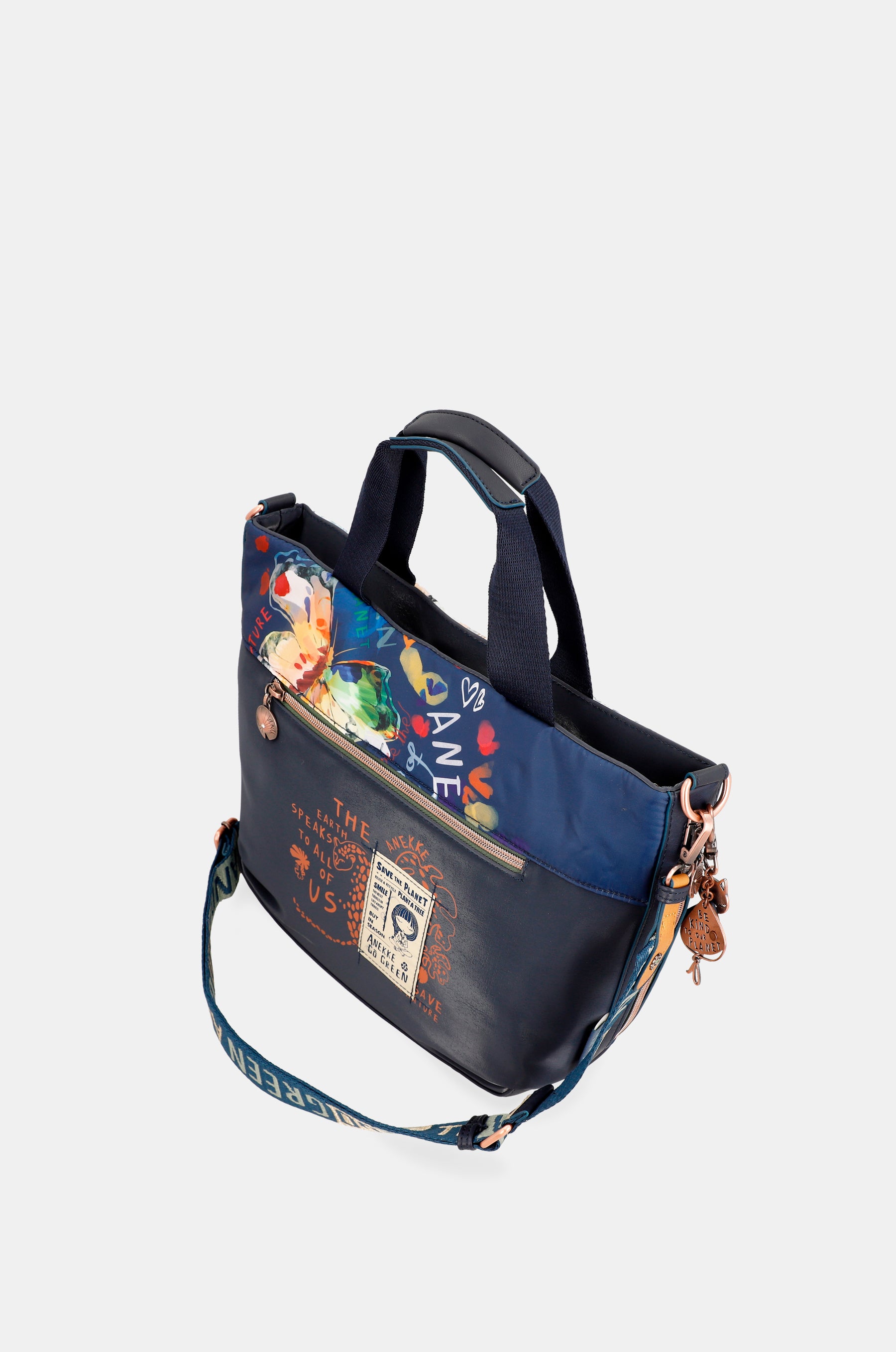 Nature Pachamama Navy Blue Tot Sac avec bandoulière