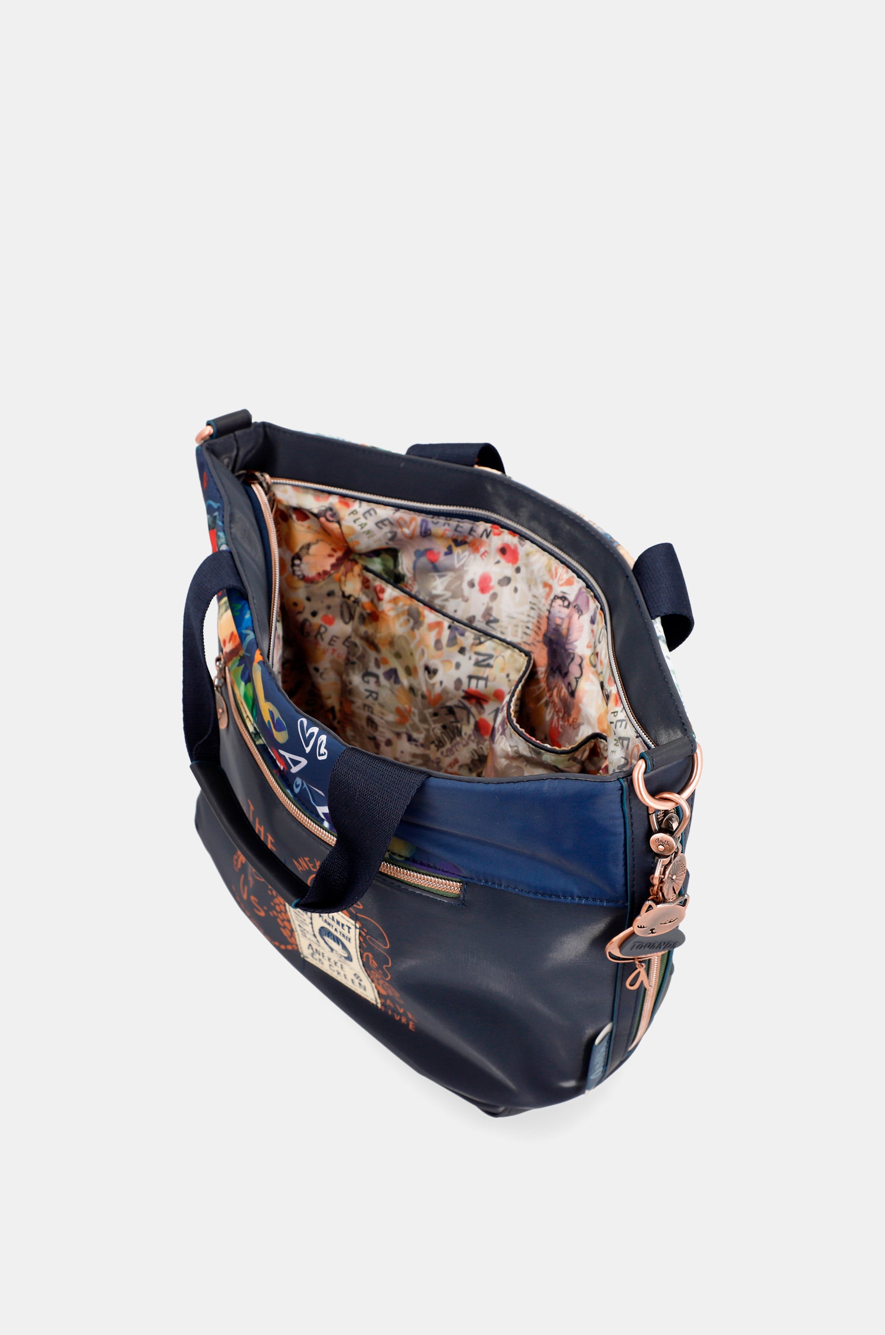 Nature Pachamama Navy Blue Tot Sac avec bandoulière