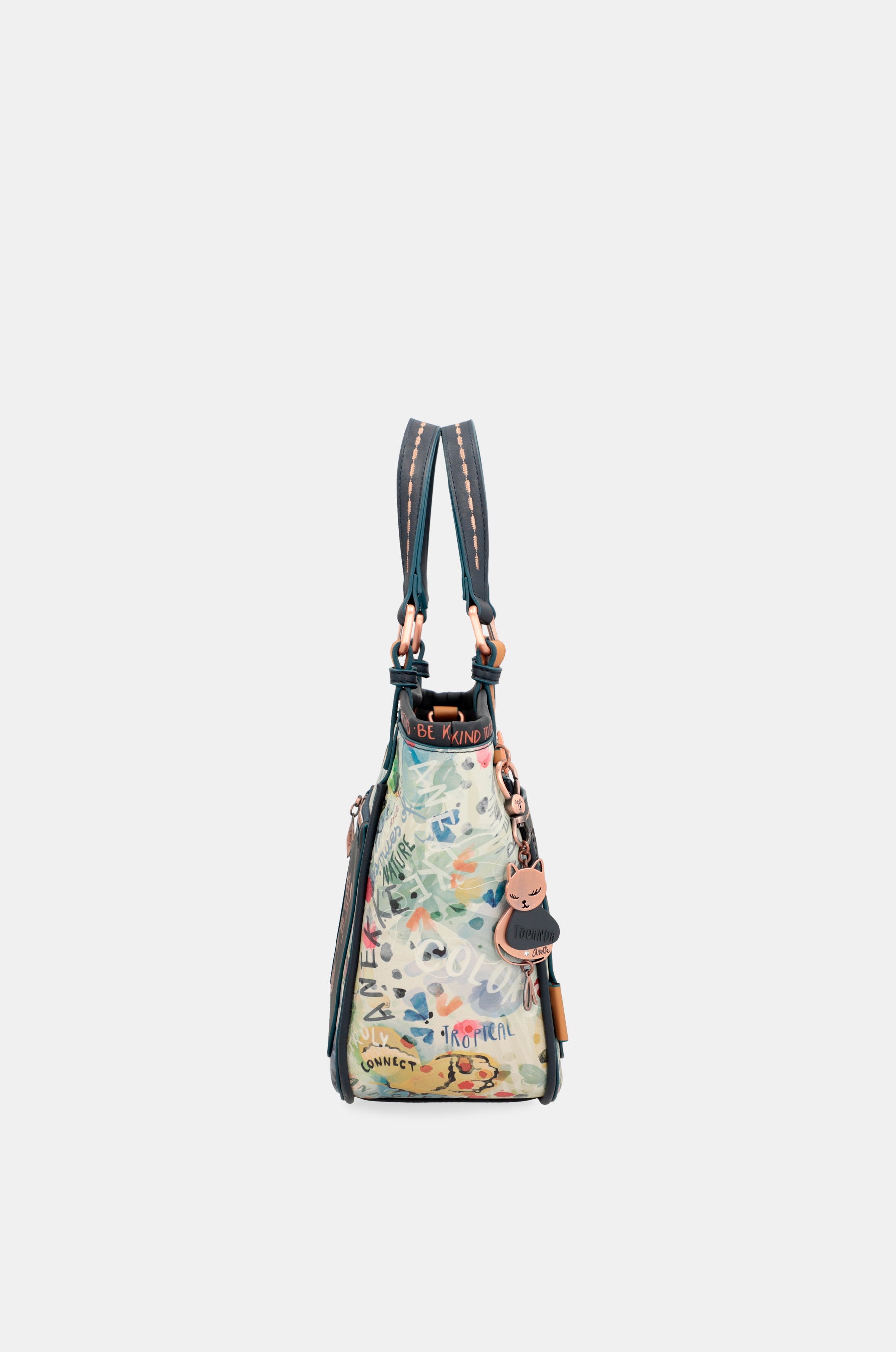 Nature Pachamama Navy Blue imprimé sac fourre-tout