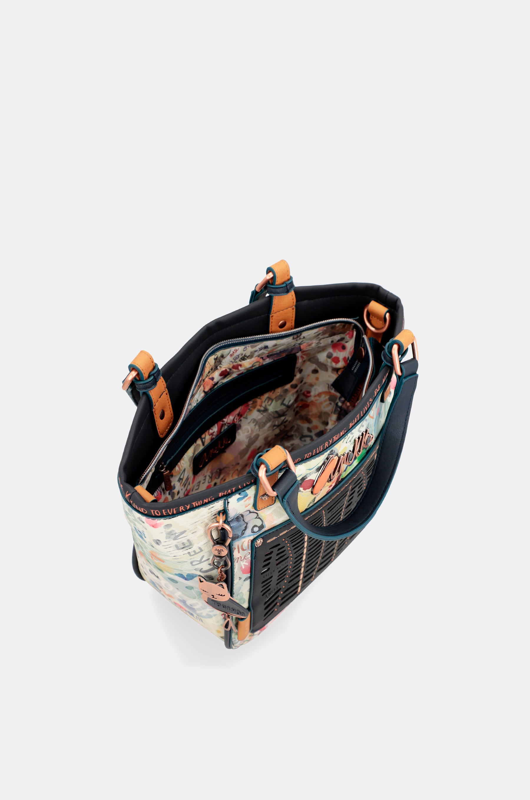Nature Pachamama Navy Blue imprimé sac fourre-tout