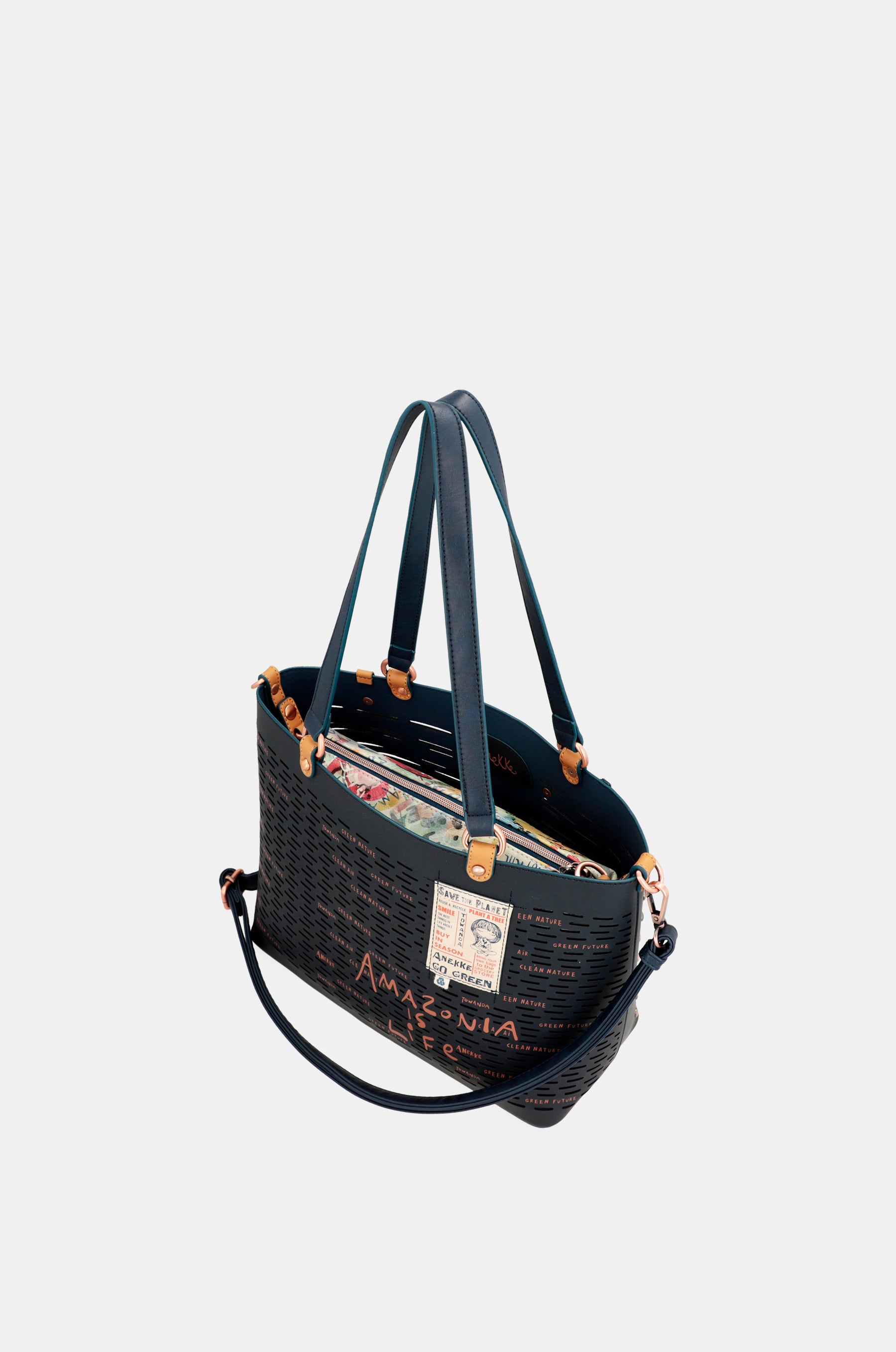 Nature pachamama bleu marine grand sac fourre-tout