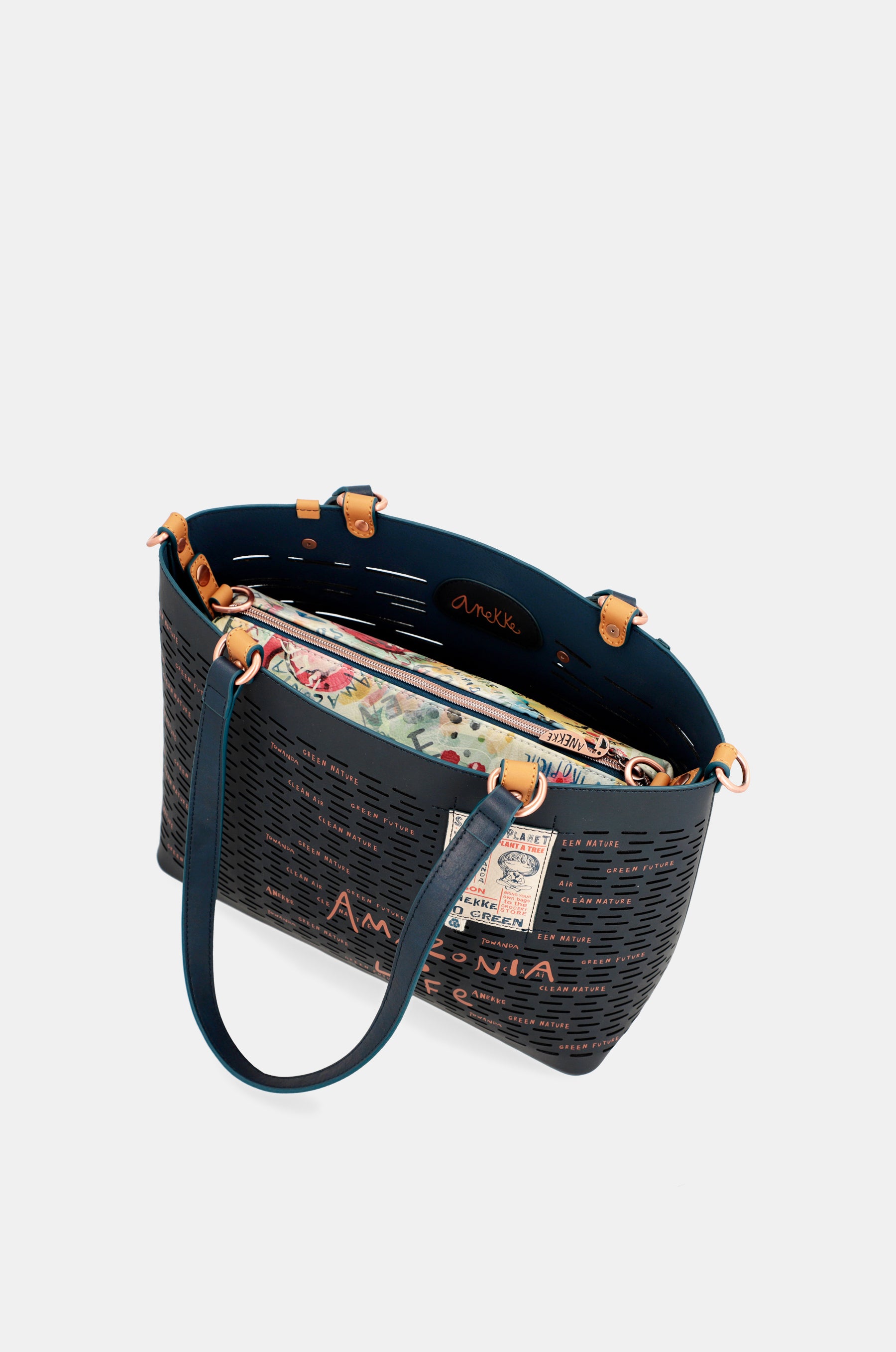Nature pachamama bleu marine grand sac fourre-tout