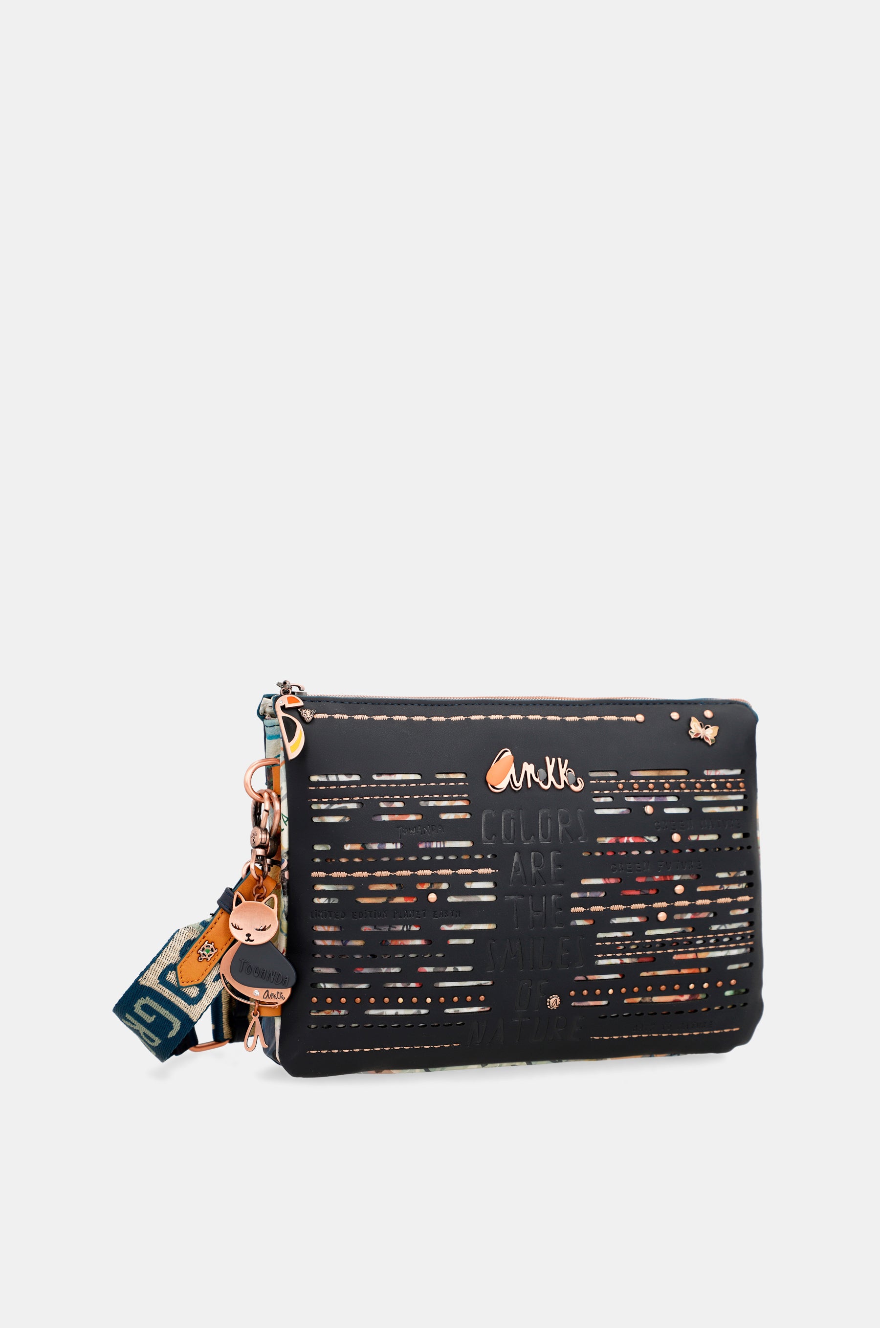 Nature Pachamama Navy Blue Crossbody Sac avec 2 compartiments