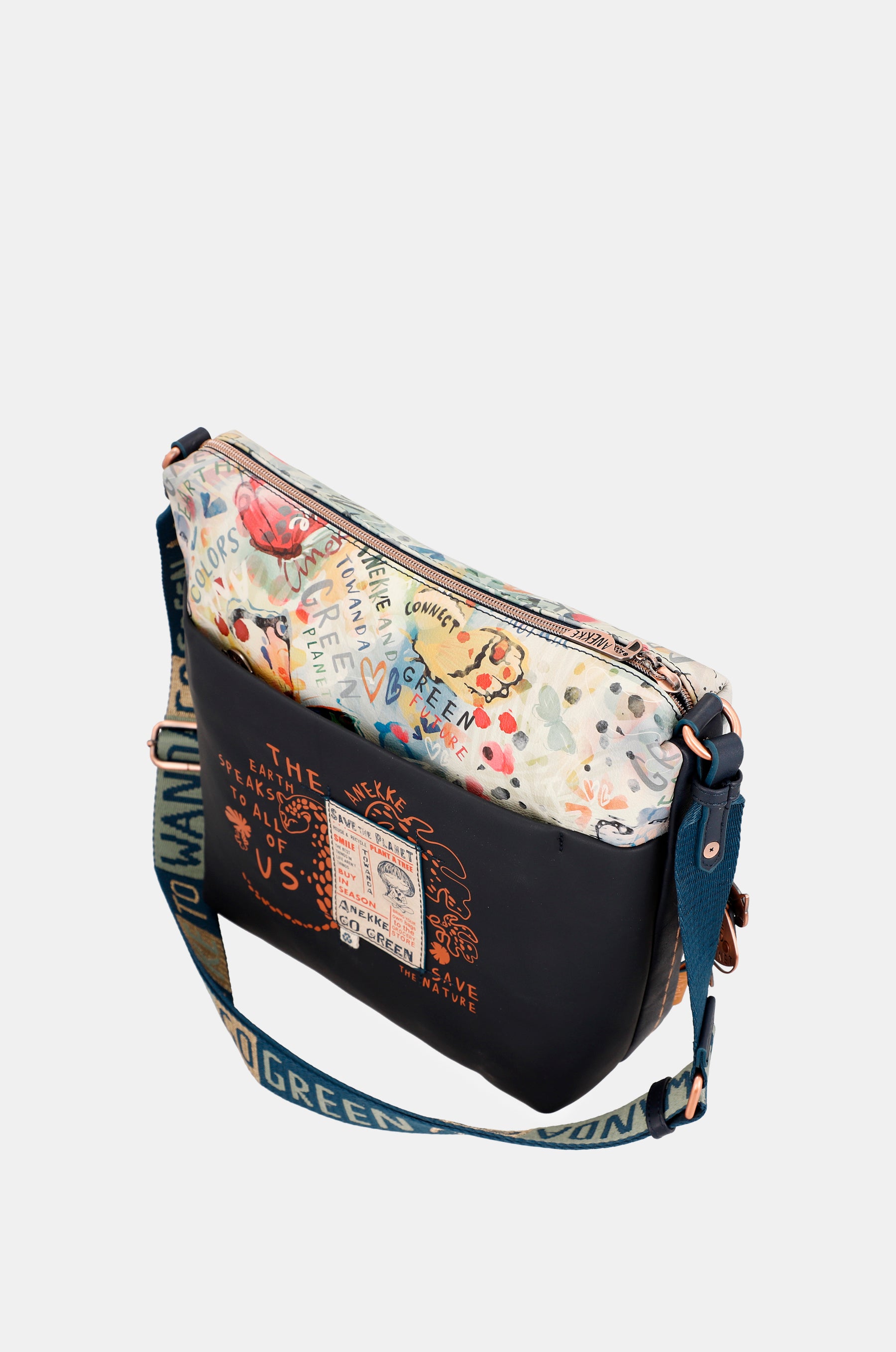 Nature Pachamama Navy Blue grand sac crossbody