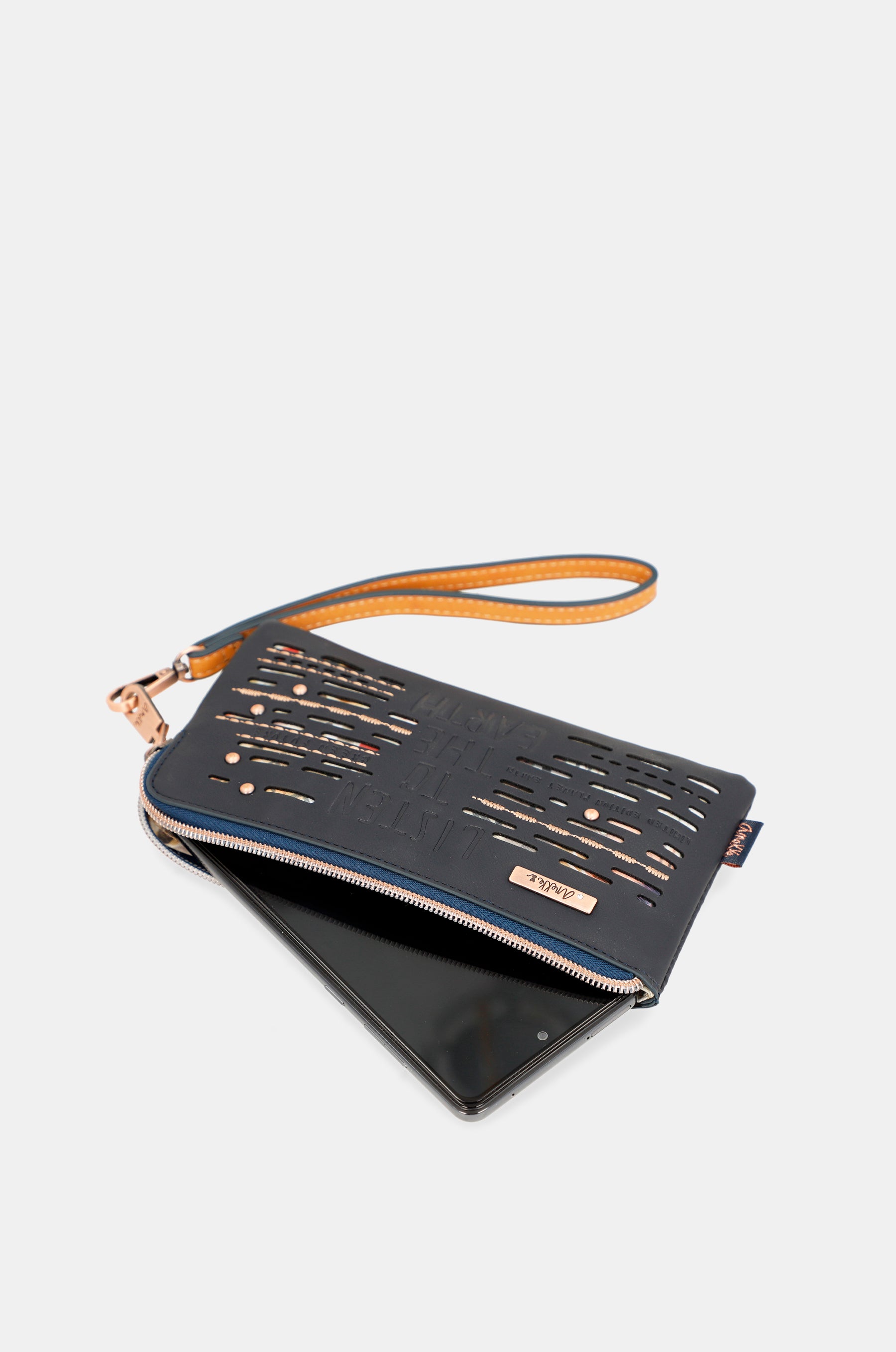 Nature du portefeuille RFID bleu marine Pachamama