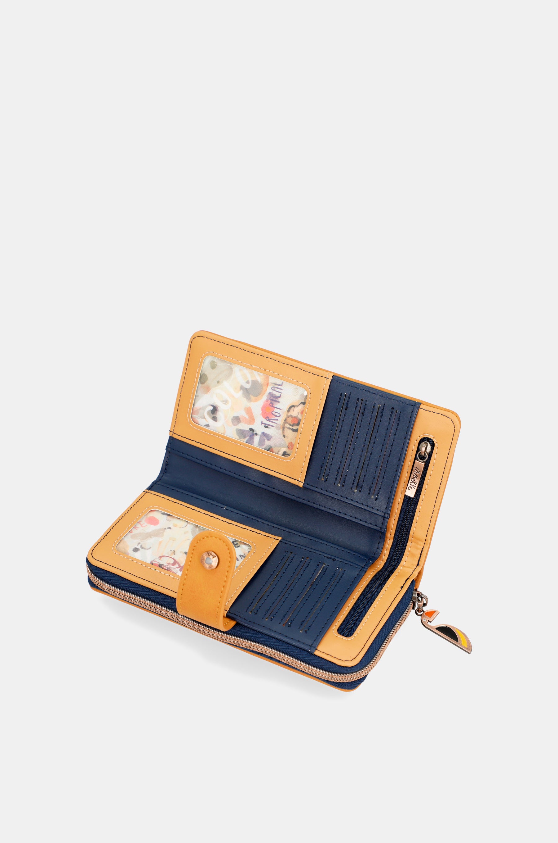 Nature Pachamama Navy bleu grand portefeuille RFID