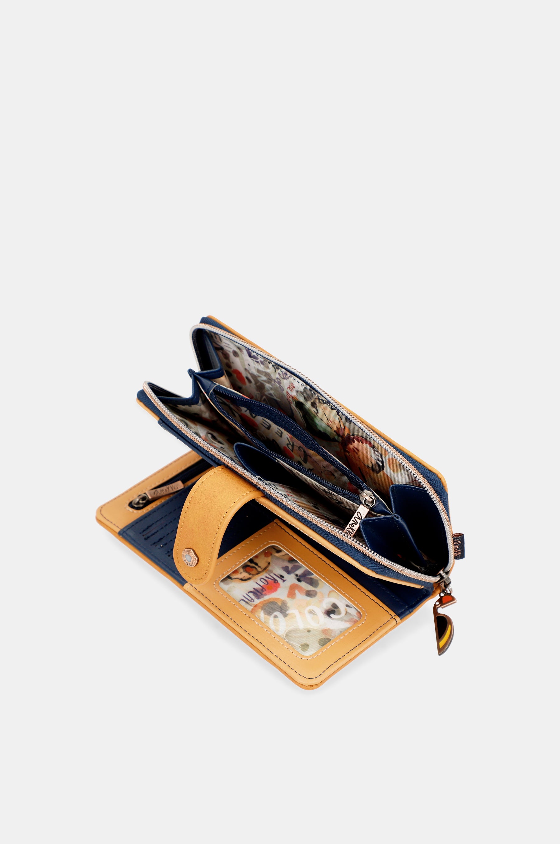 Nature Pachamama Navy bleu grand portefeuille RFID