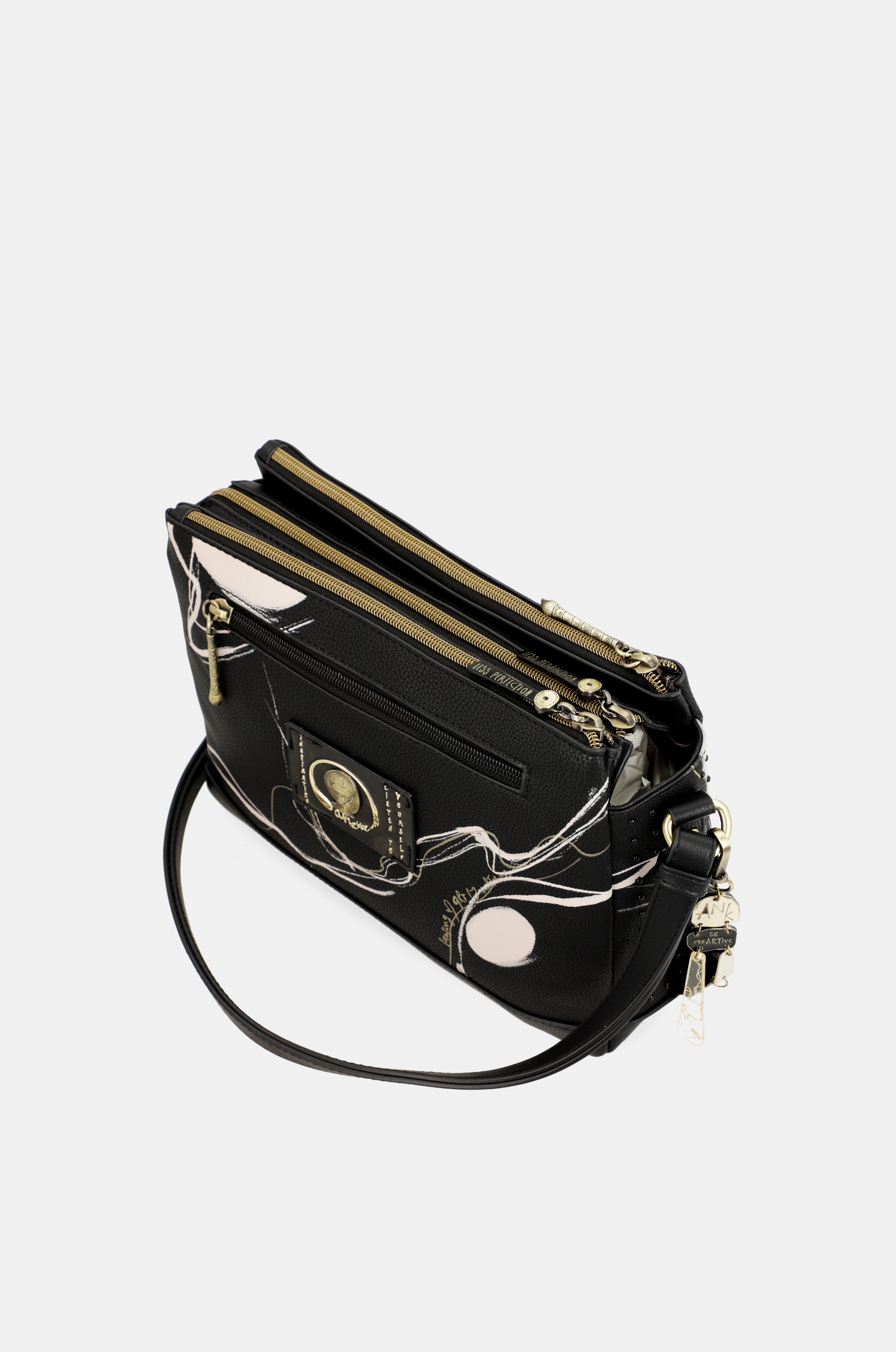 Nature Shodō Black 3 Compartiment Sac à bandoulière