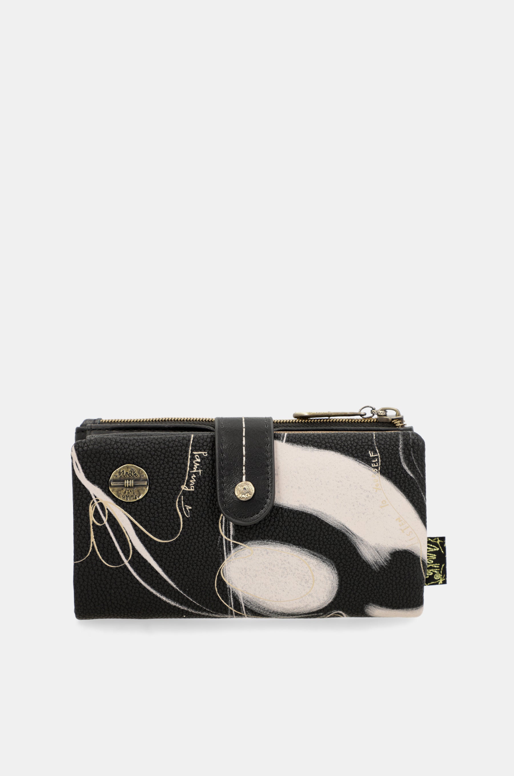 Nature shodō noir rfid flexi portefeuille noir