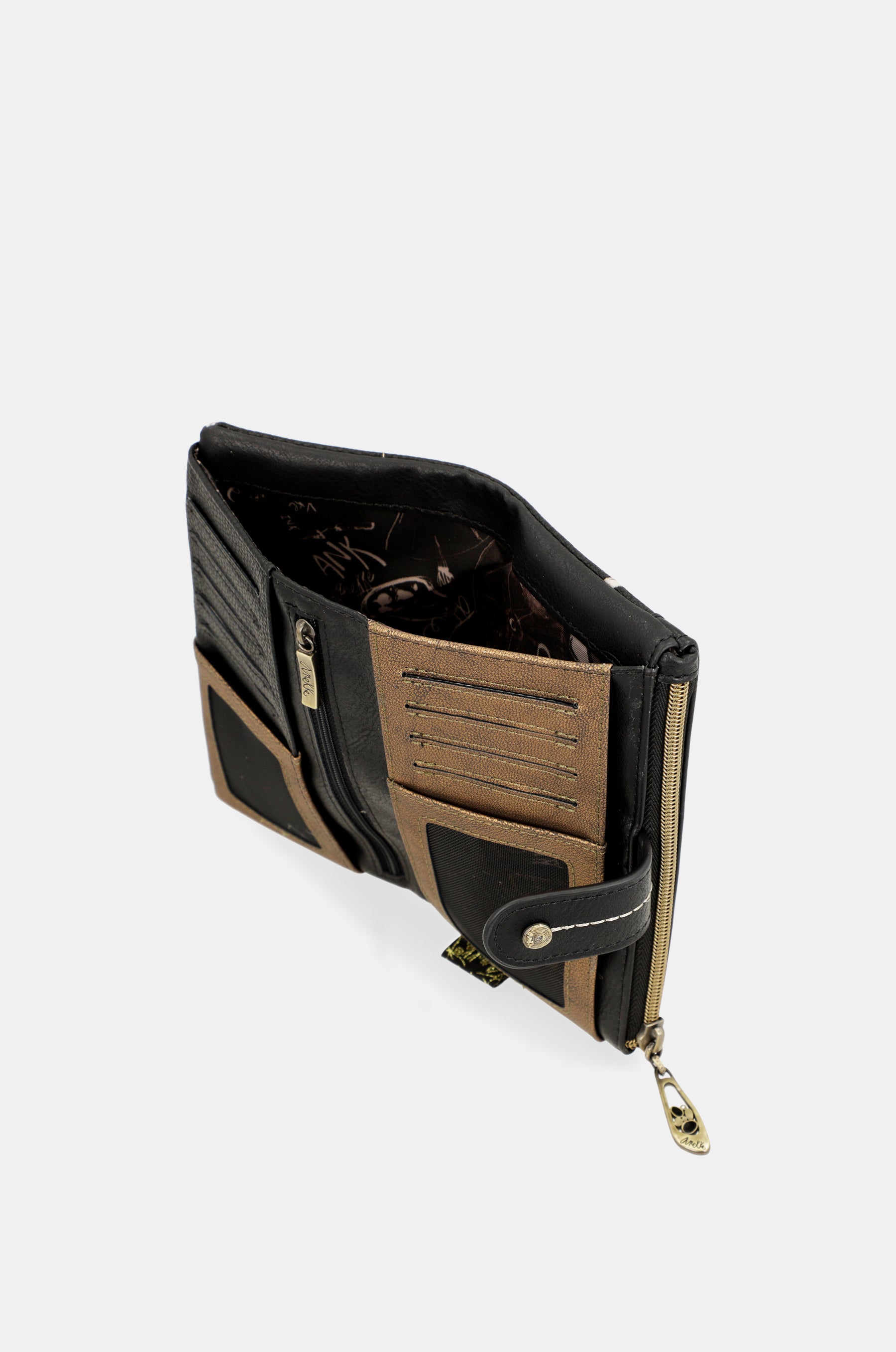 Nature shodō noir rfid flexi portefeuille noir