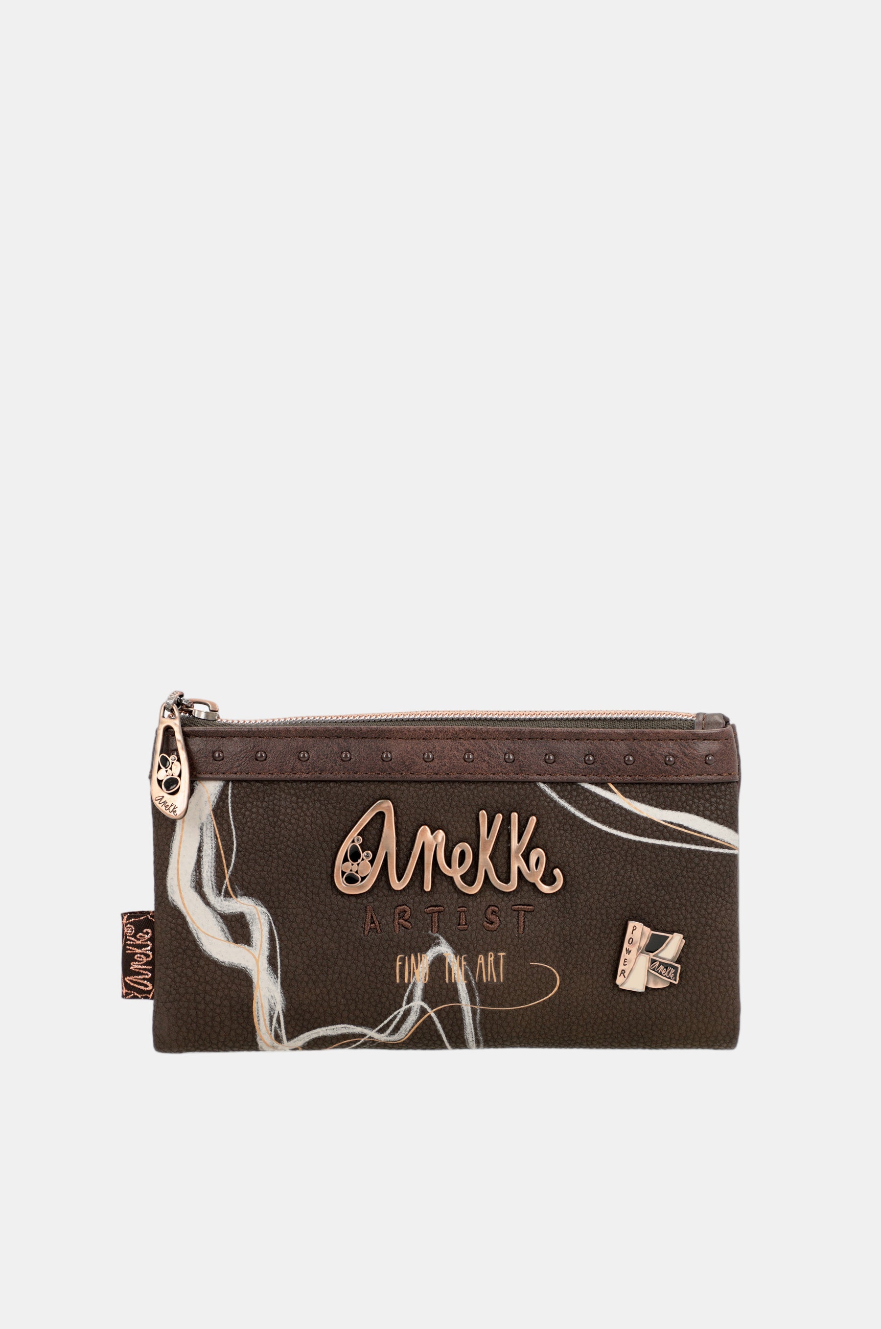 Nature shodō brun rfid flexi portefeuille marron