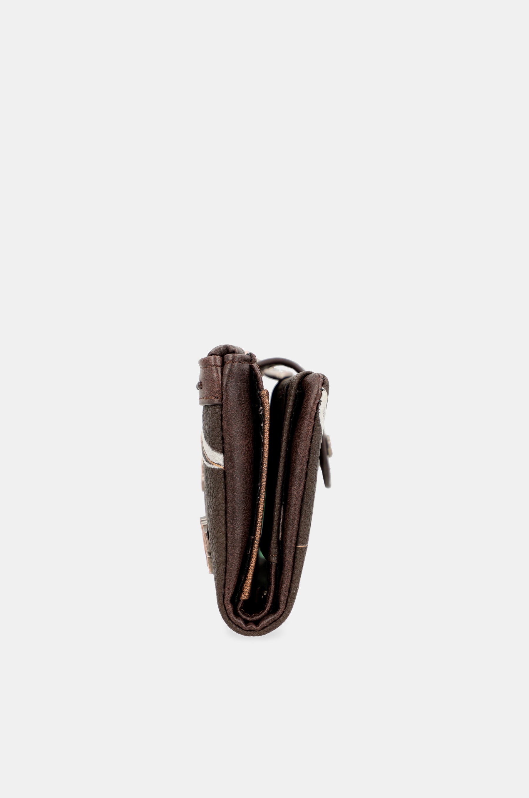 Nature shodō brun rfid flexi portefeuille marron