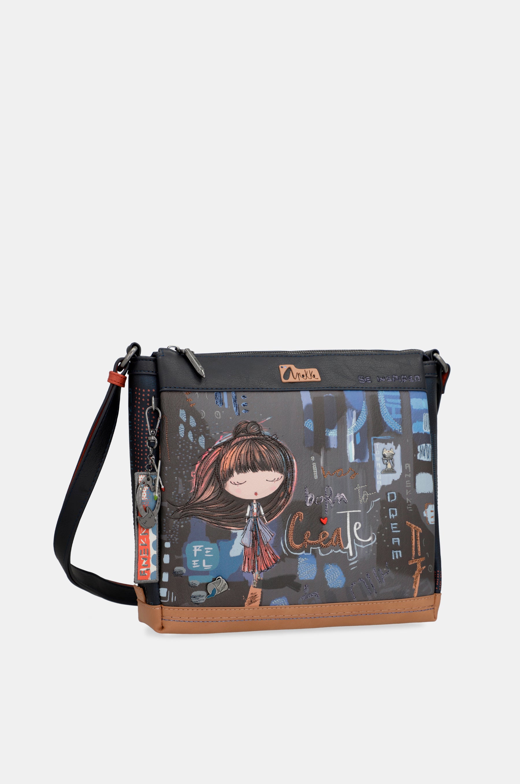 Sac à bandoulière rectangulaire à 3 compartiments contemporains Contemporain