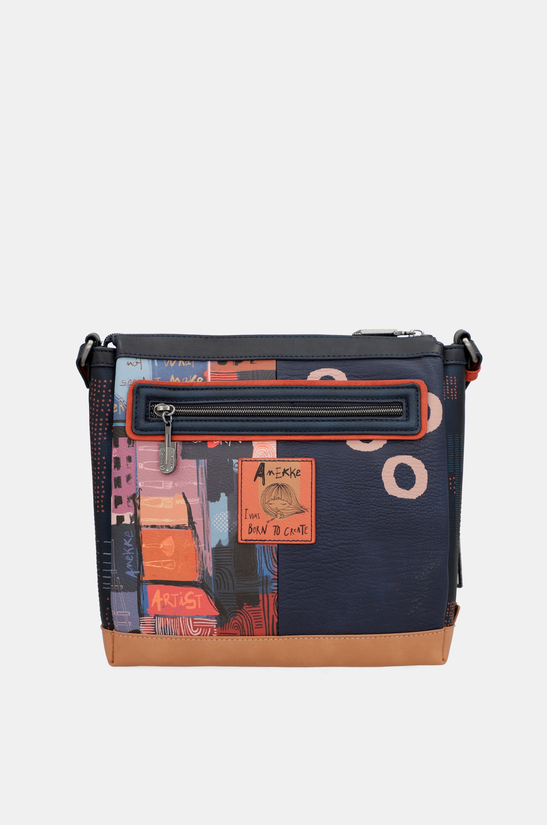 Sac à bandoulière rectangulaire à 3 compartiments contemporains Contemporain