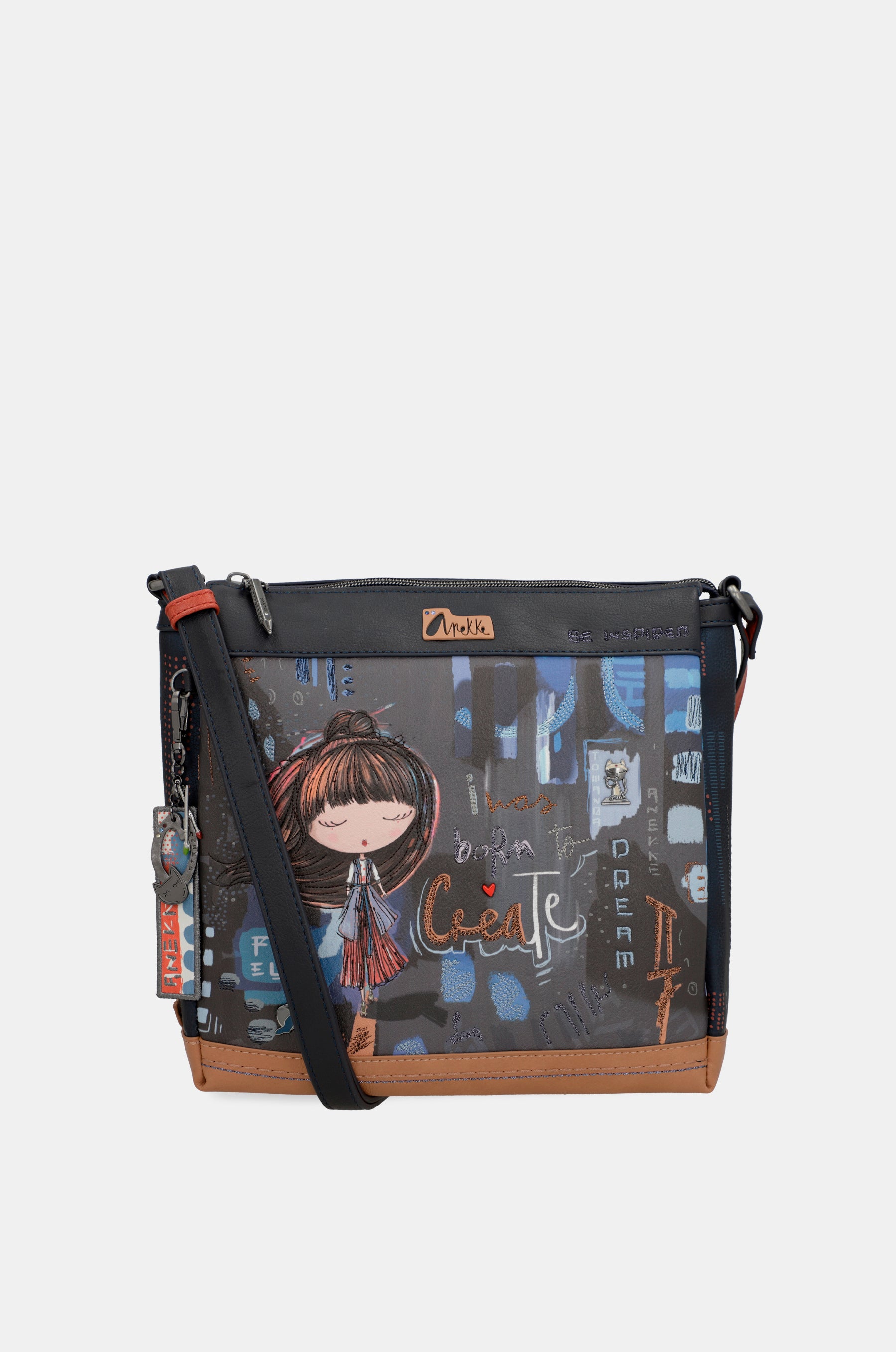 Sac à bandoulière rectangulaire à 3 compartiments contemporains Contemporain