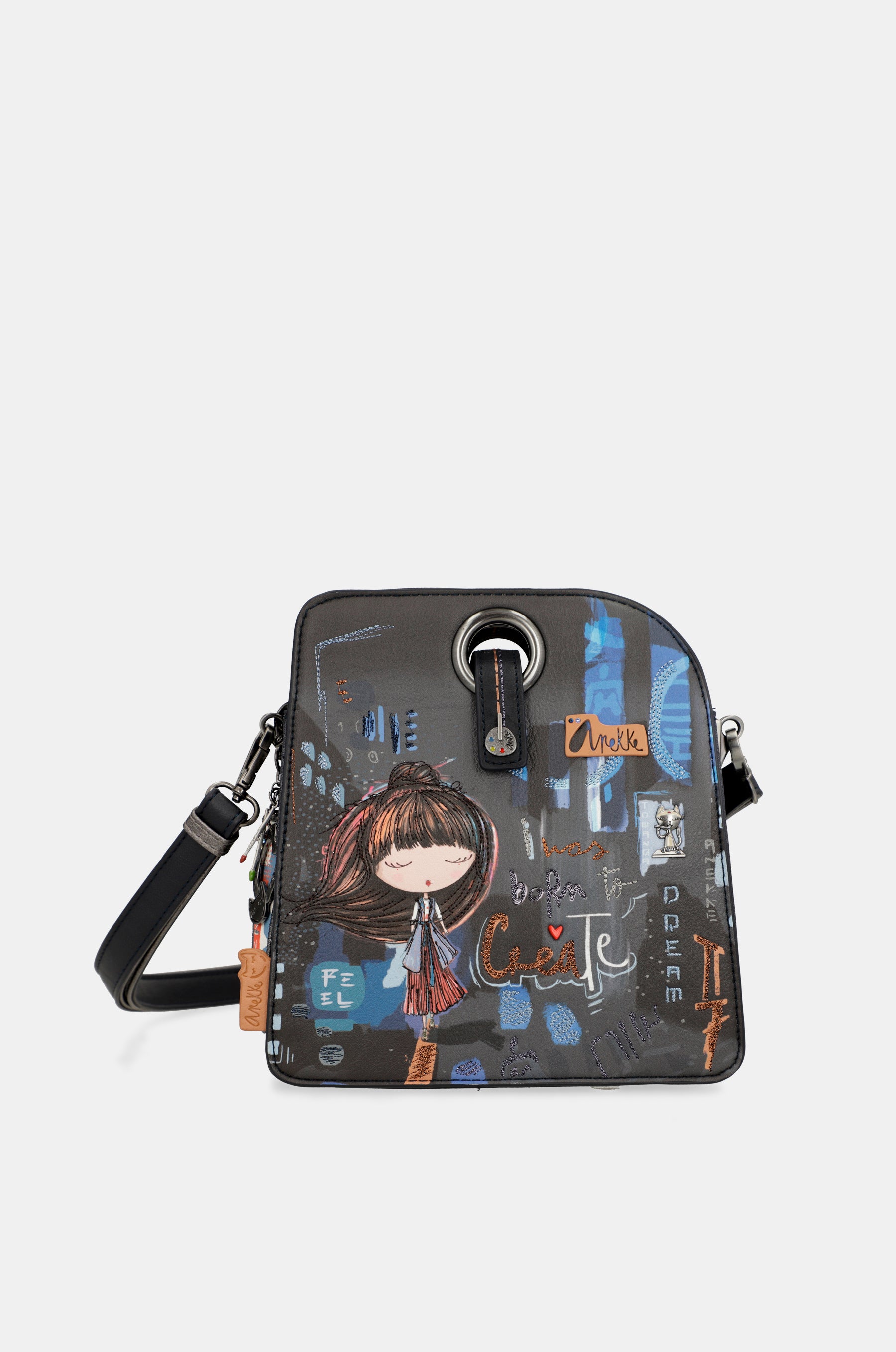 Sac à bandoulière géométrique à 3 compartiments contemporains