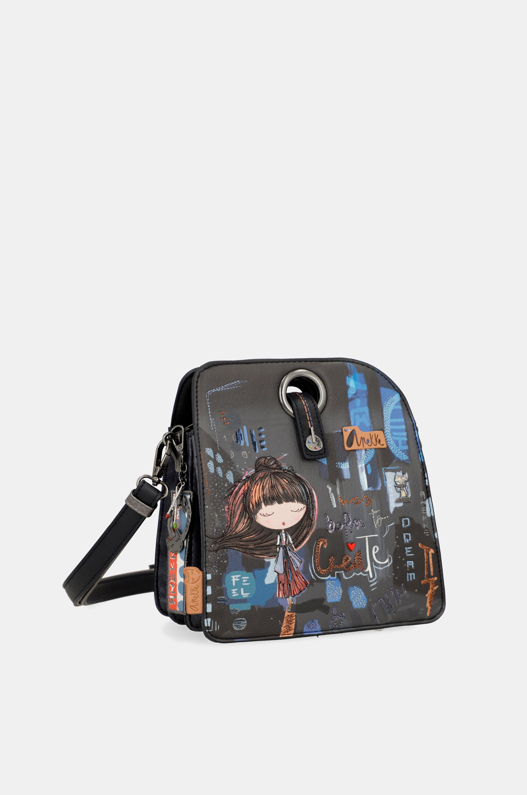Sac à bandoulière géométrique à 3 compartiments contemporains