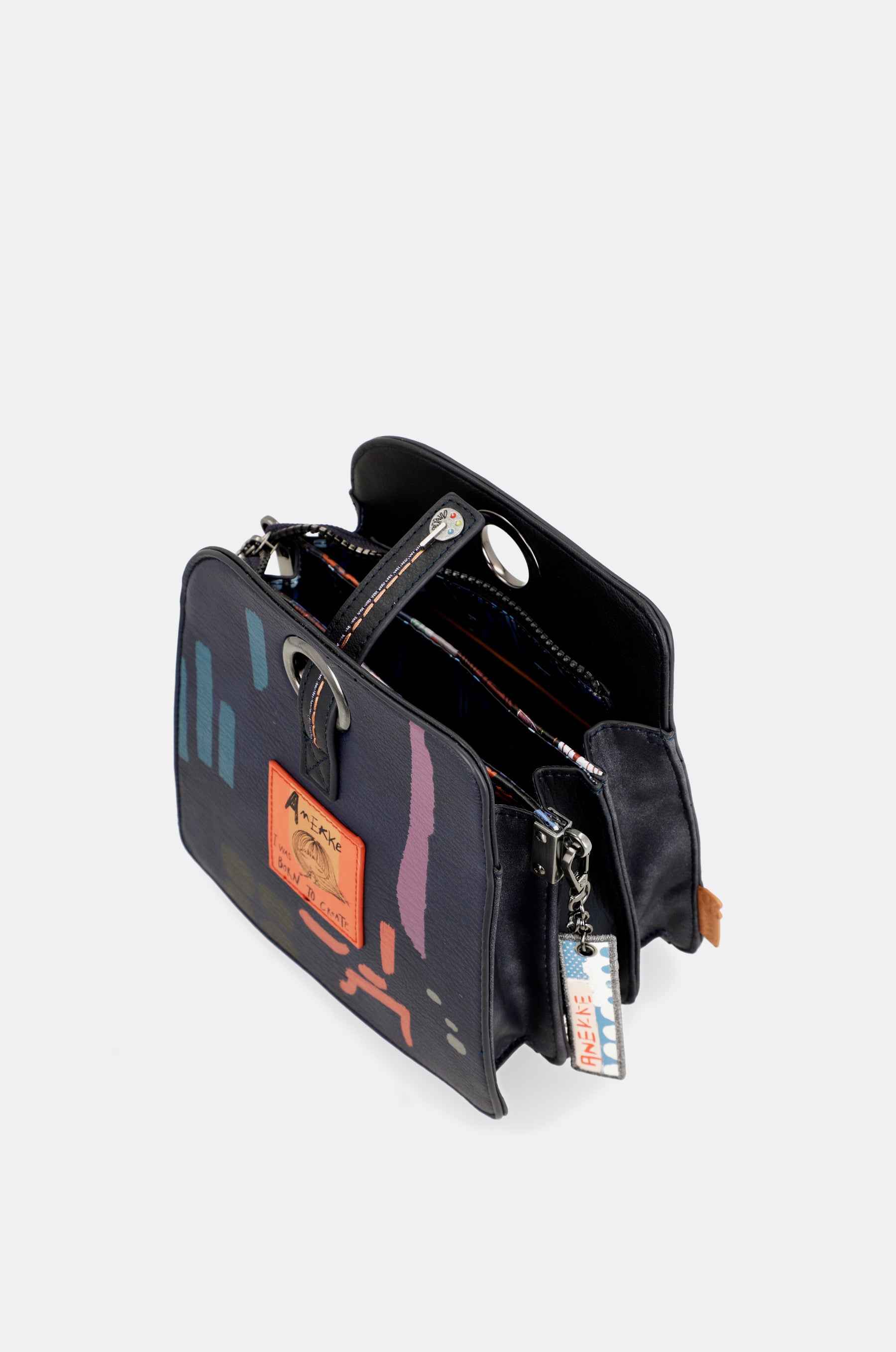 Sac à bandoulière géométrique à 3 compartiments contemporains