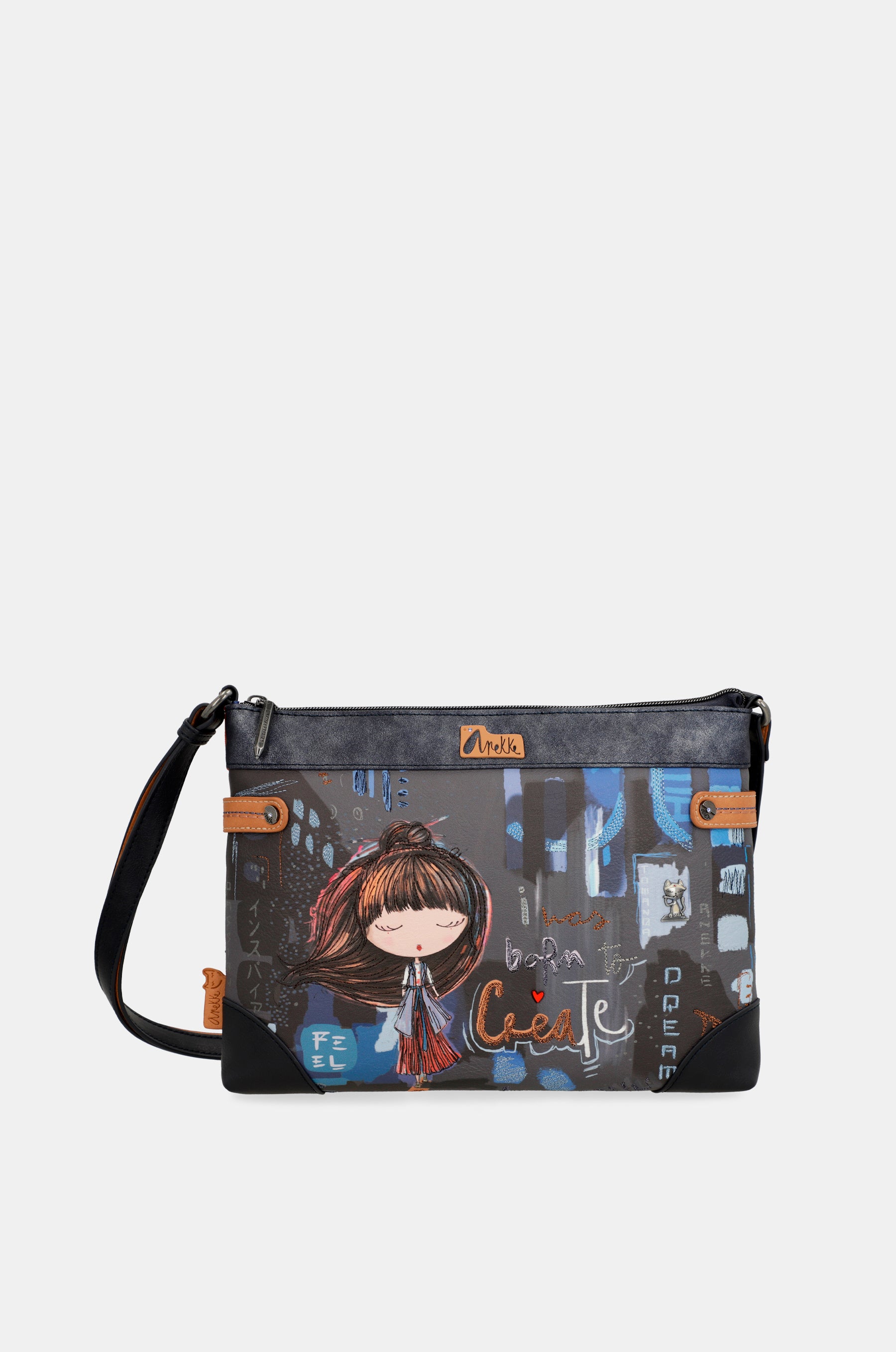 Grand sac à bandoulière imprimé contemporain