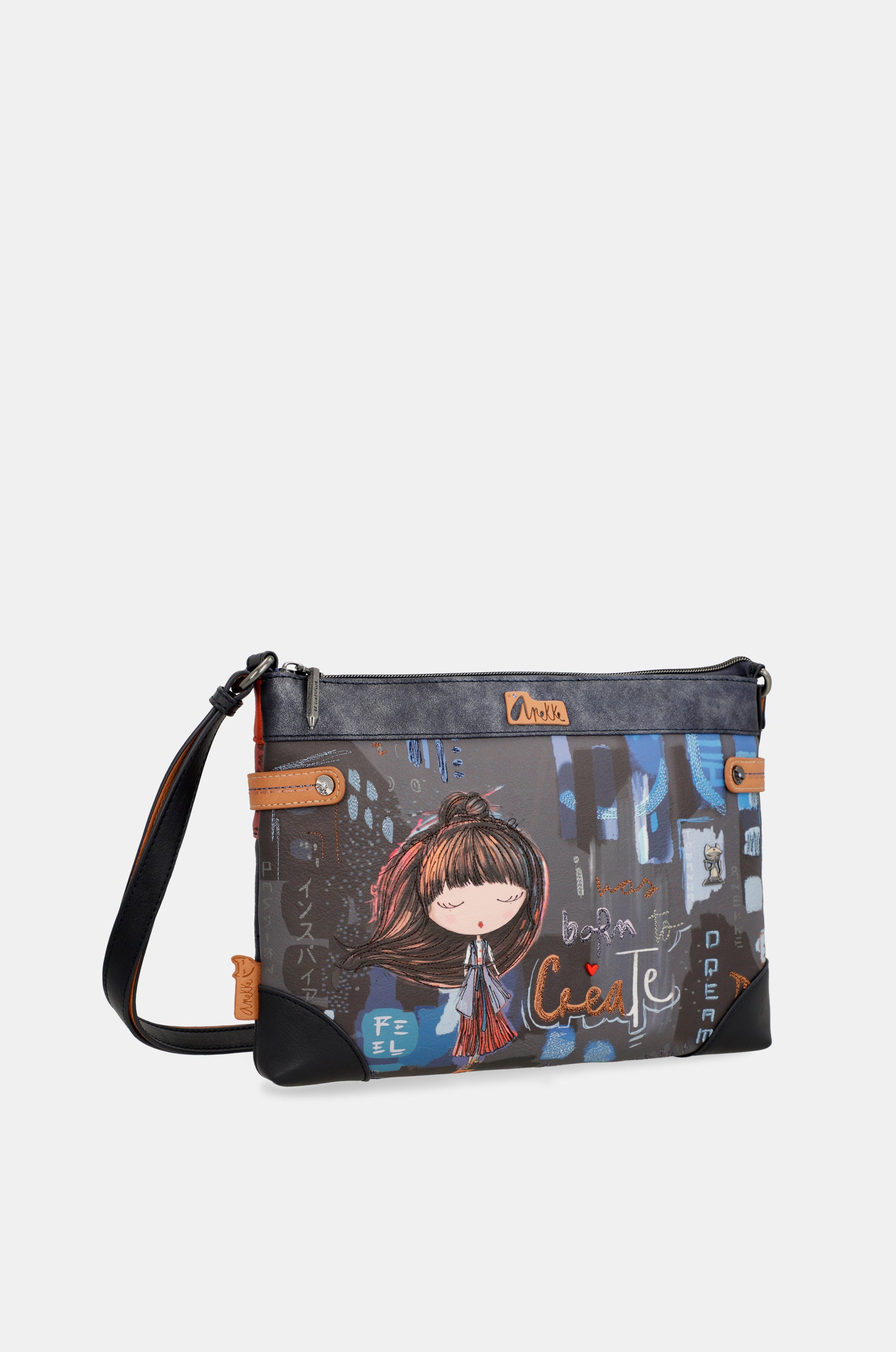 Grand sac à bandoulière imprimé contemporain
