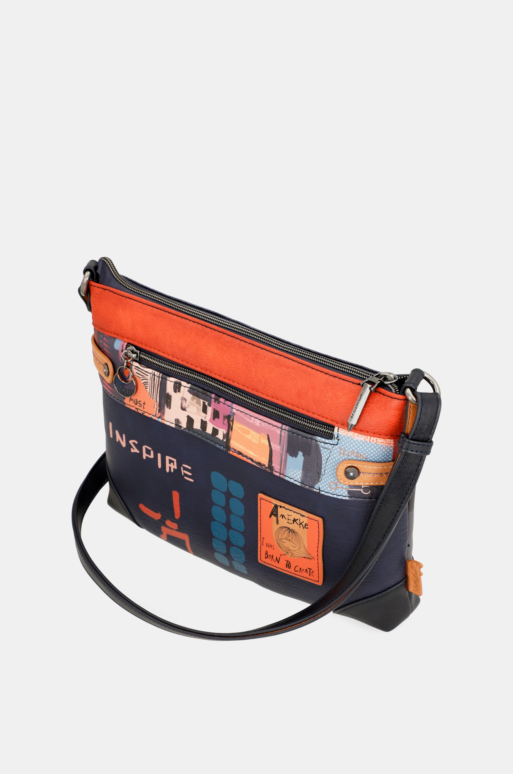 Grand sac à bandoulière imprimé contemporain