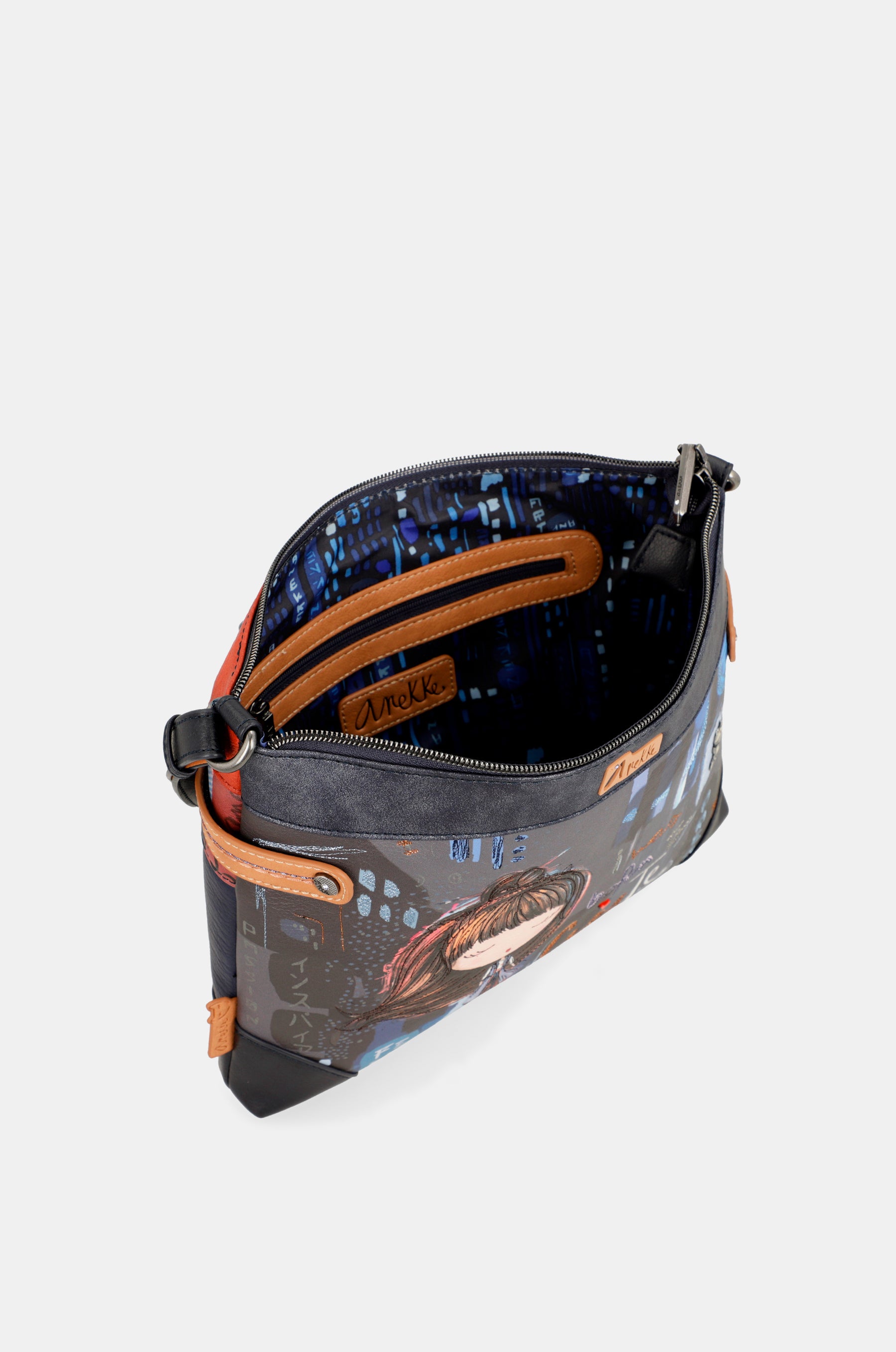 Grand sac à bandoulière imprimé contemporain